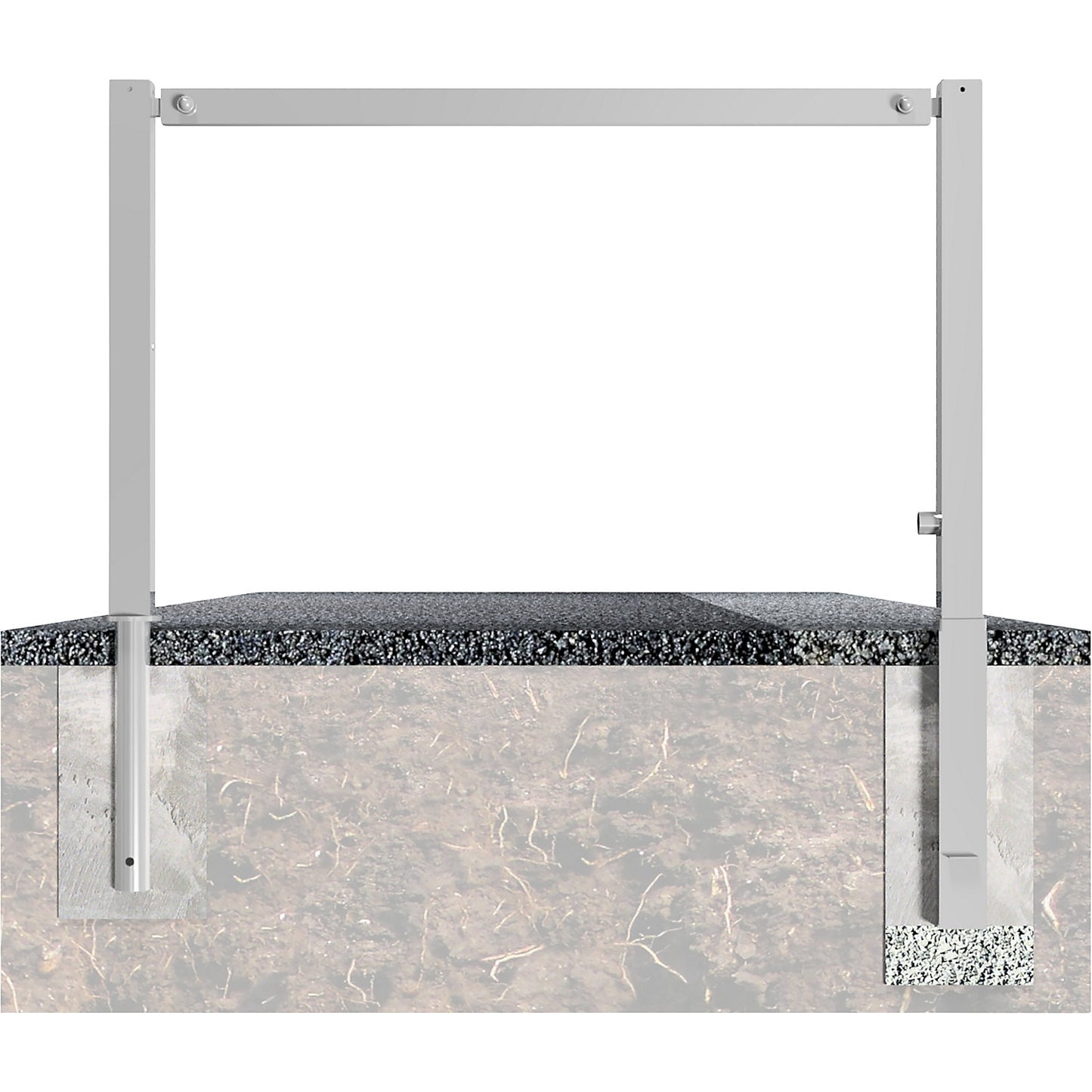 Access barrier, swivelling, with top rail, hot dip galvanised, width 3000 mm.