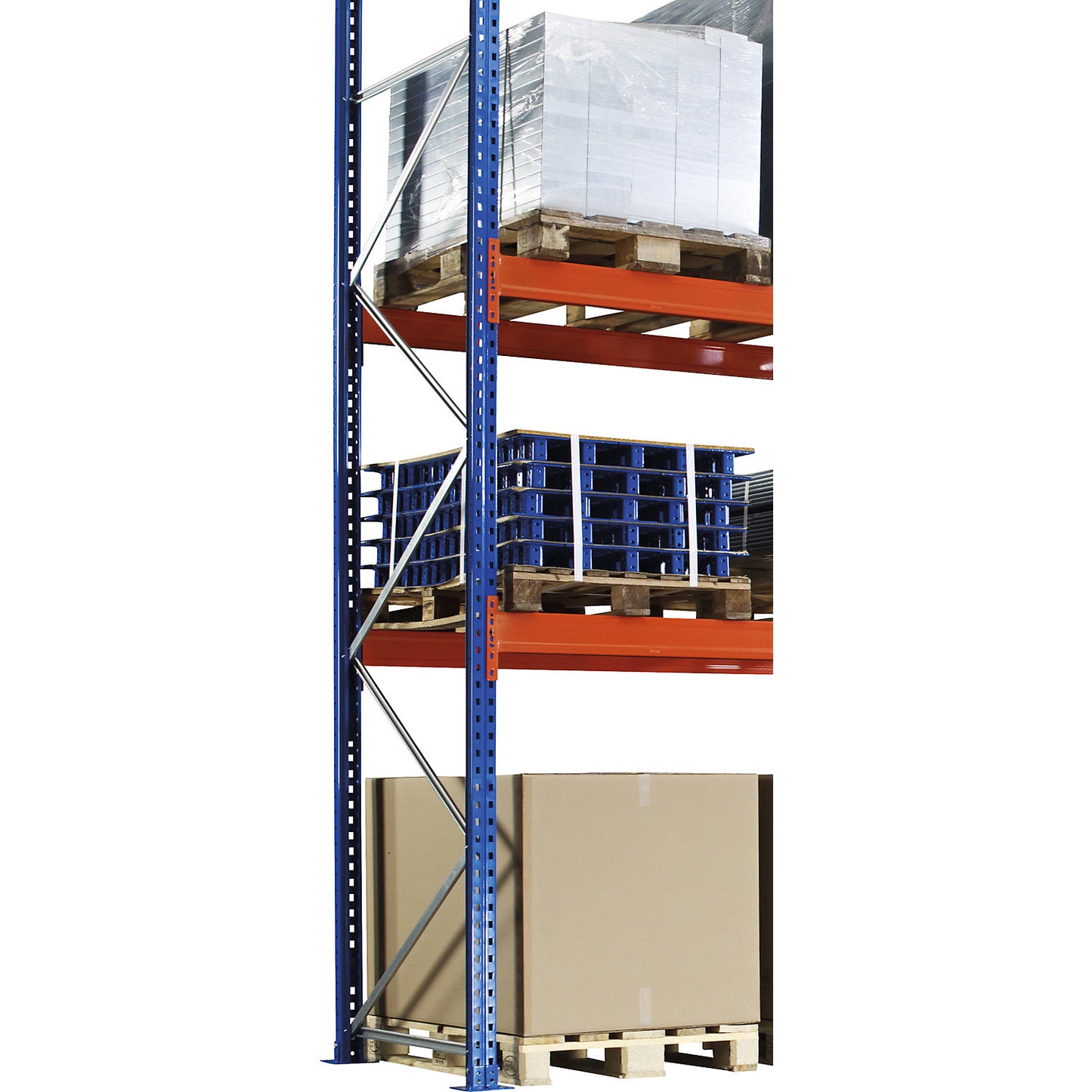Pallet racking upright frame, steel, height 4000 mm, upright frame WxD 100 x 1100 mm.