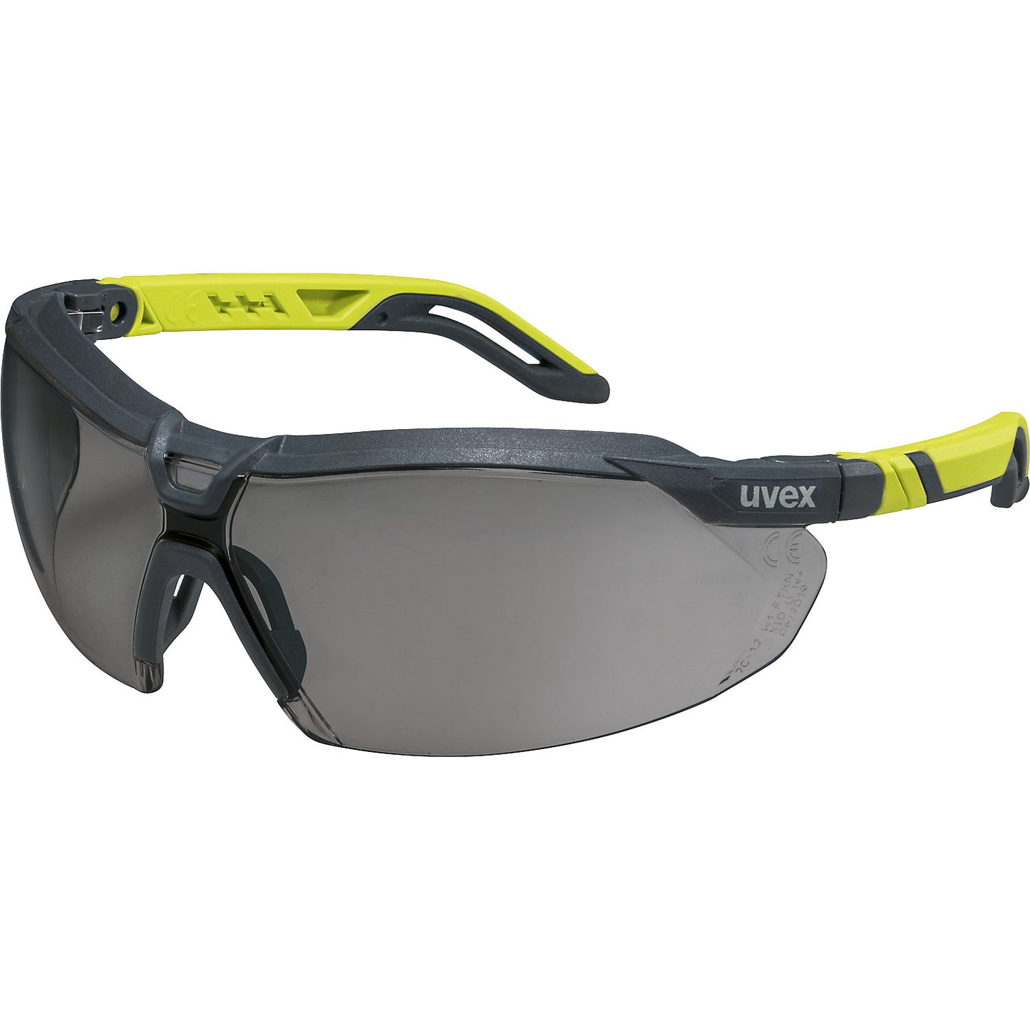 i-Series safety spectacles, i-5 tinted visors, charcoal/lime.