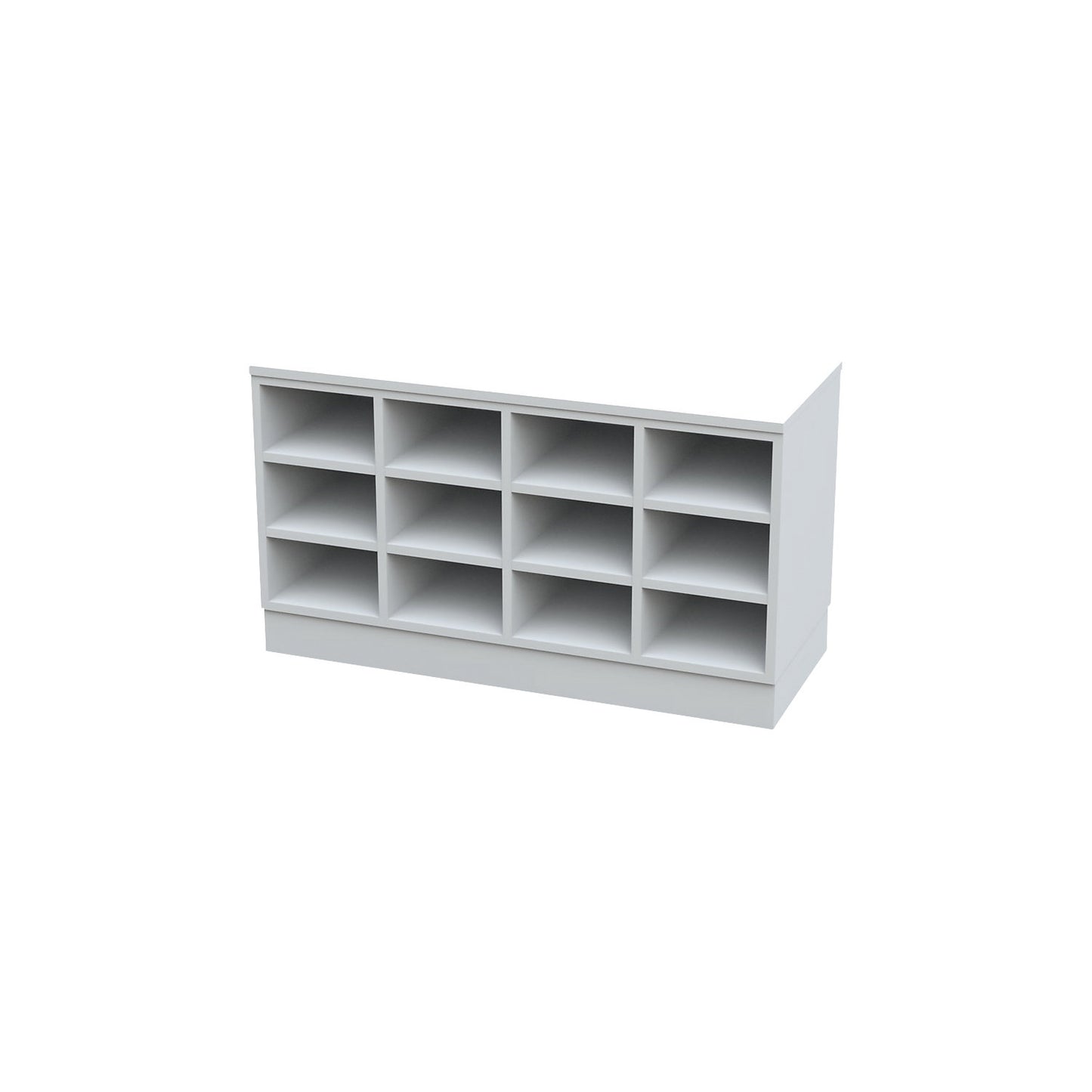Sitover cloakroom bench, single sided, melamine coated, 9 compartments, length 820 mm, white.