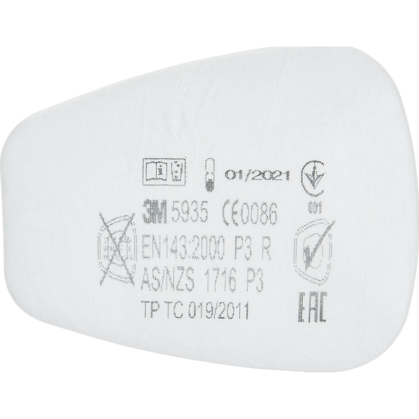 Particle insert filter 5935, protection level P3R, pack of 20, 1+ packs.