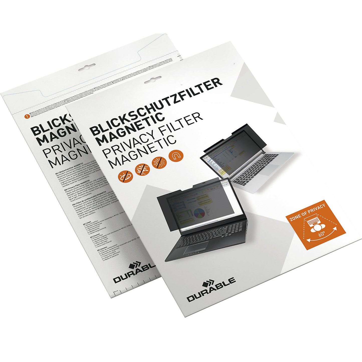 MAGNETIC 16:9 privacy filter, charcoal/grey, pack of 2, for screens 15.6'', aspect ratio 16:9.