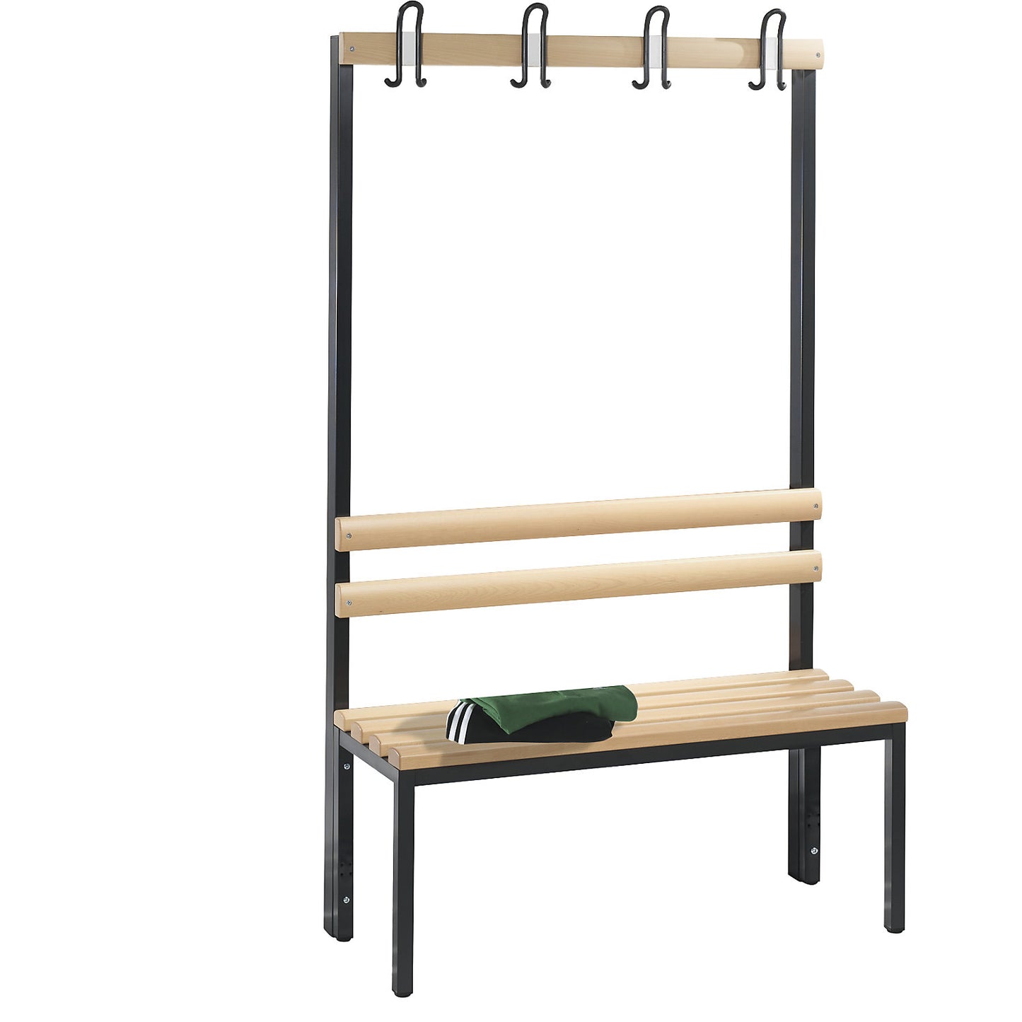 BASIC changing room bench, single sided, beech wood slats, length 1000 mm.