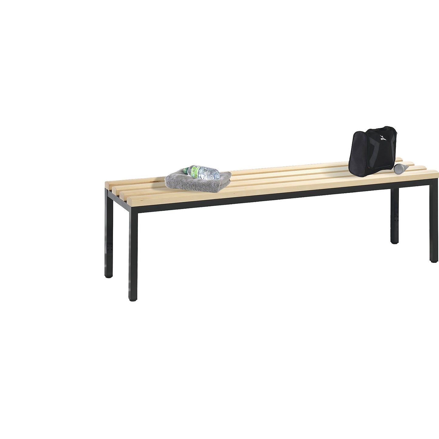BASIC changing room bench, beech wood slats, length 1500 mm.