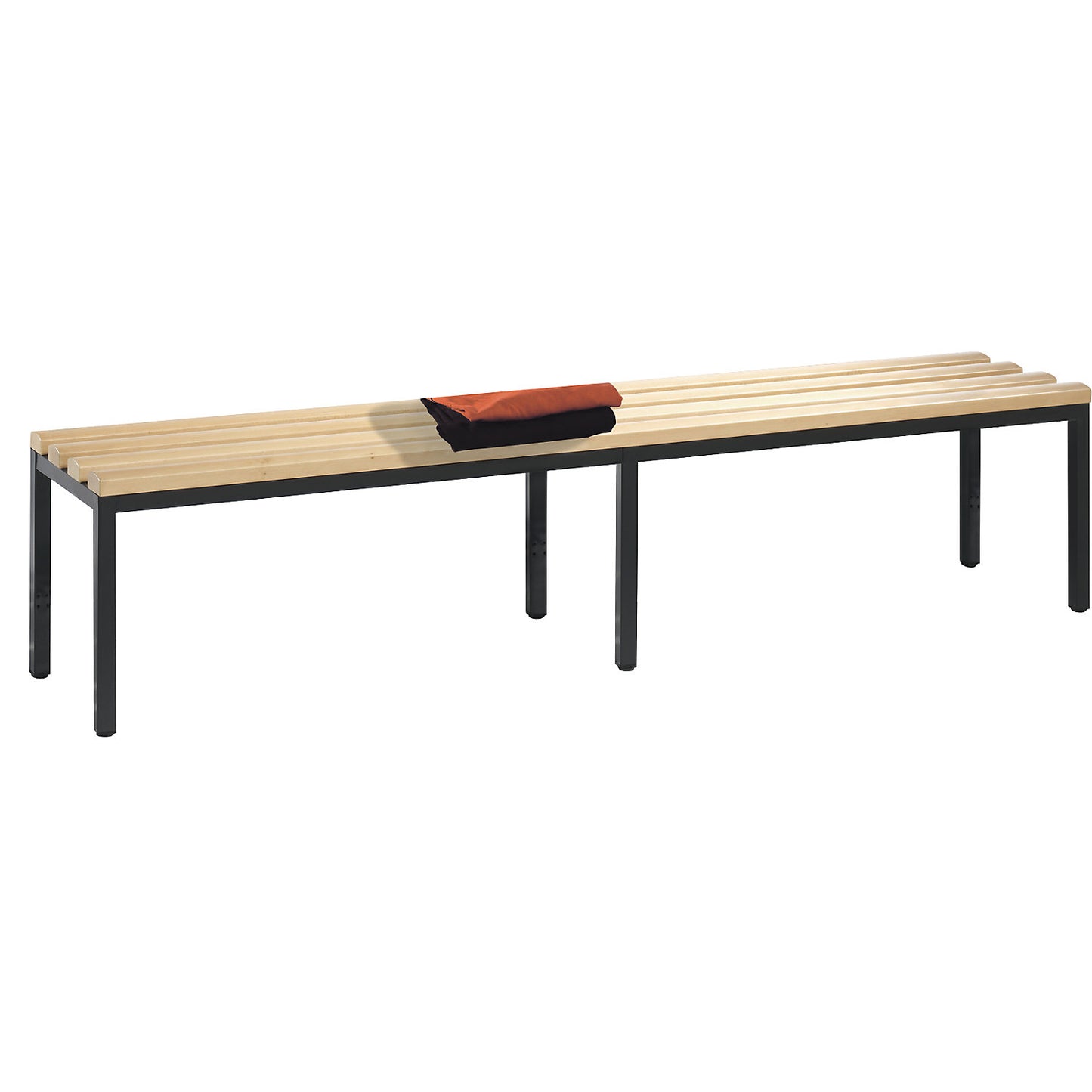 BASIC changing room bench, beech wood slats, length 1960 mm.