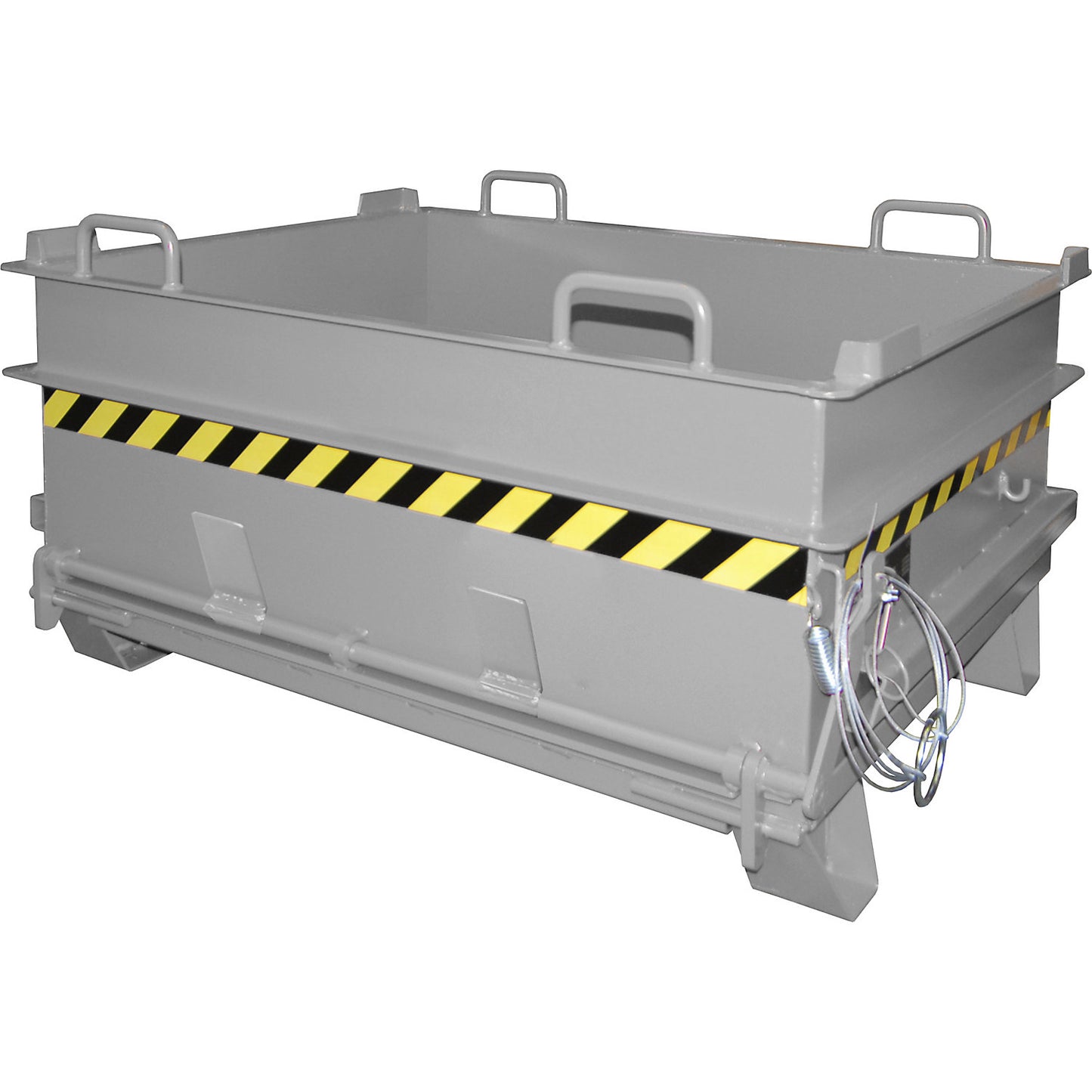 BC construction material container, with stone clamp release mechanism, WxH 1305 x 700 mm, mouse grey.