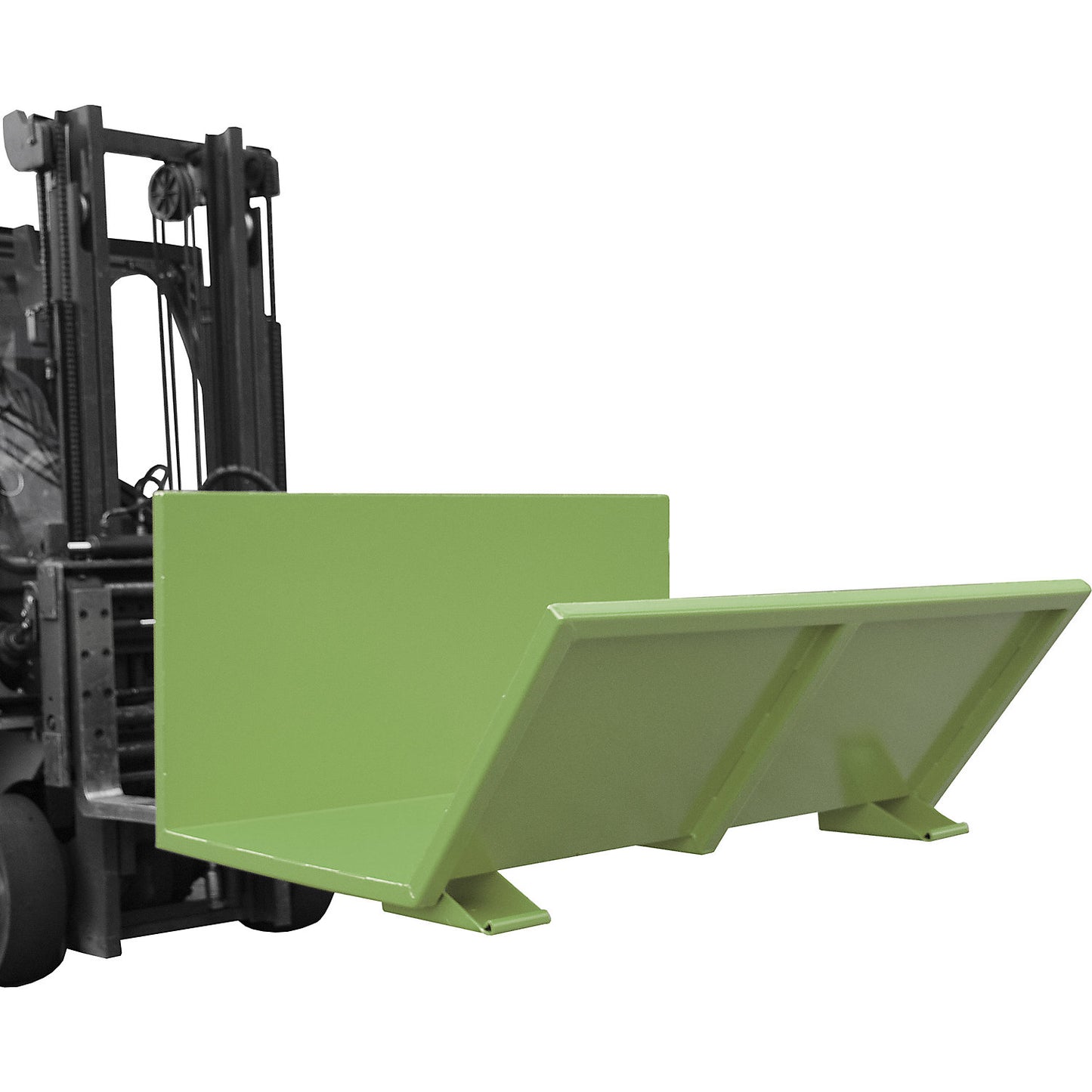 LGK long materials container, LxWxH 1440 x 1500 x 780 mm, max. load 1000 kg, reseda green.