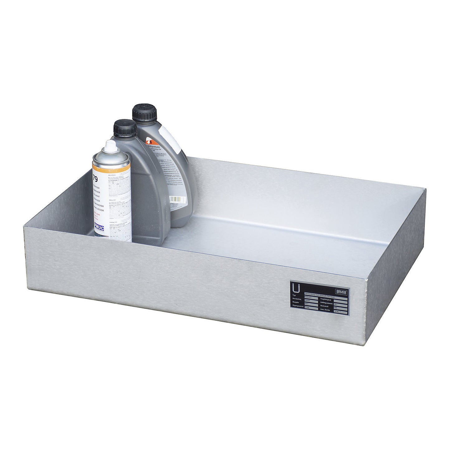 Stainless steel pallet tray, for small containers, 23 l, LxWxH 600 x 400 x 120 mm.