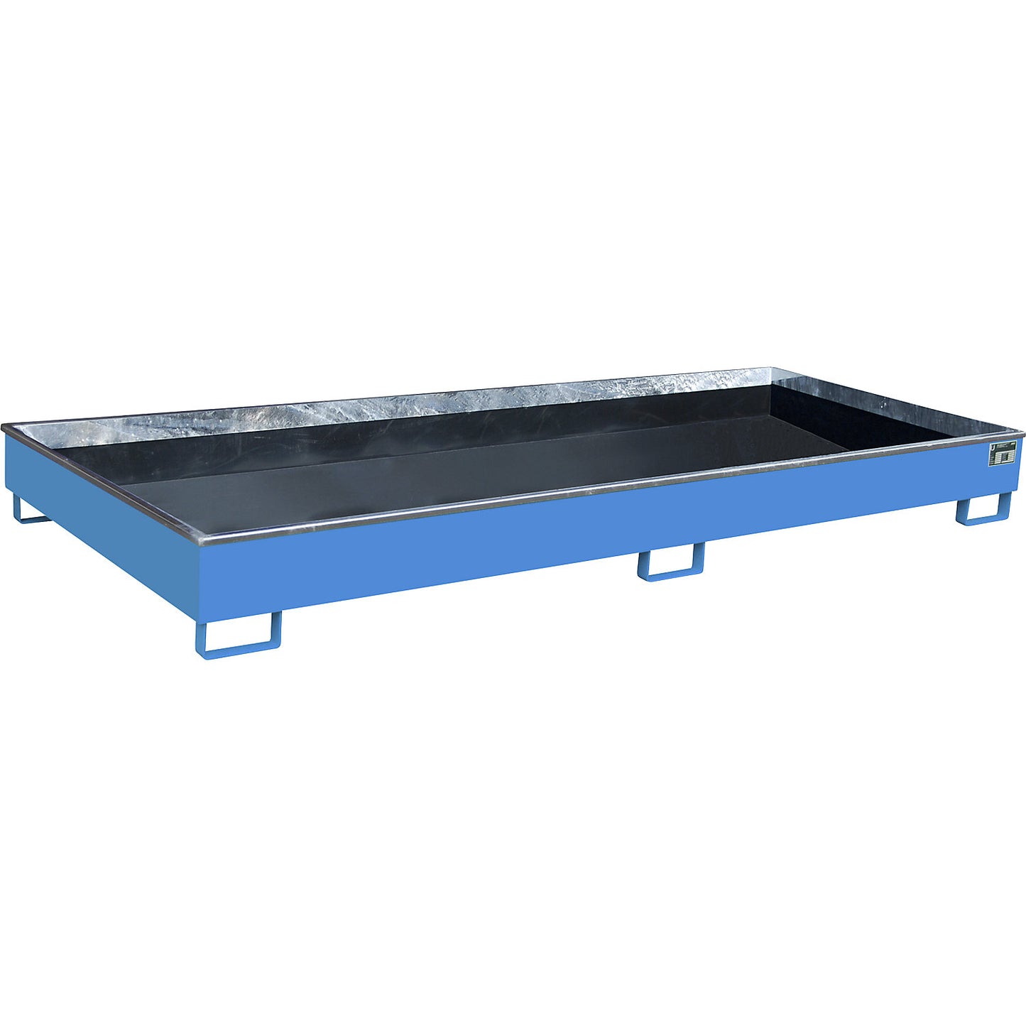 Base sump tray with PE insert, PE insert, 540 l, 3265 x 1315 x 270 mm, blue.