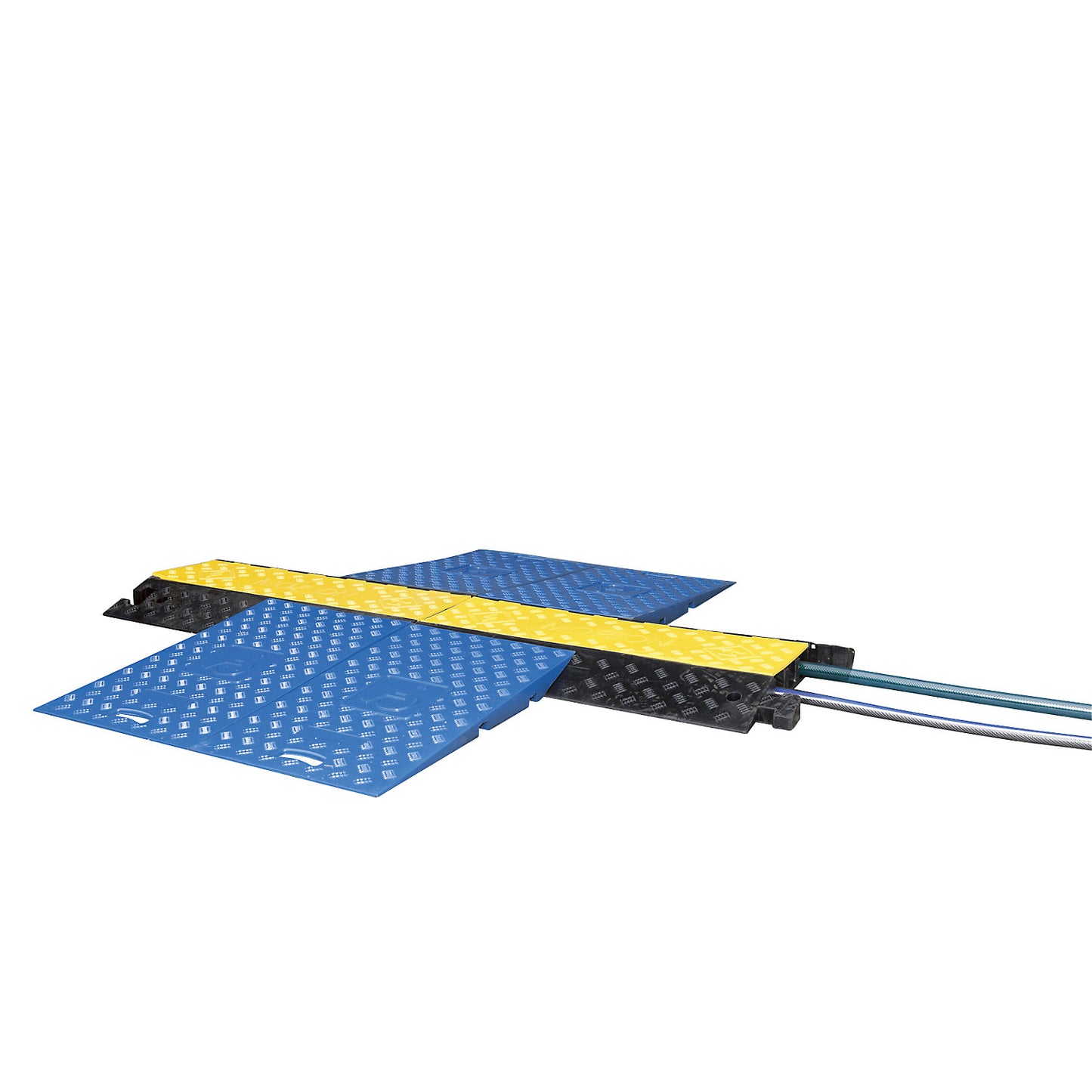 Set of wheelchair ramps for cable duct, LxWxH 744 x 440 x 75 mm, blue.