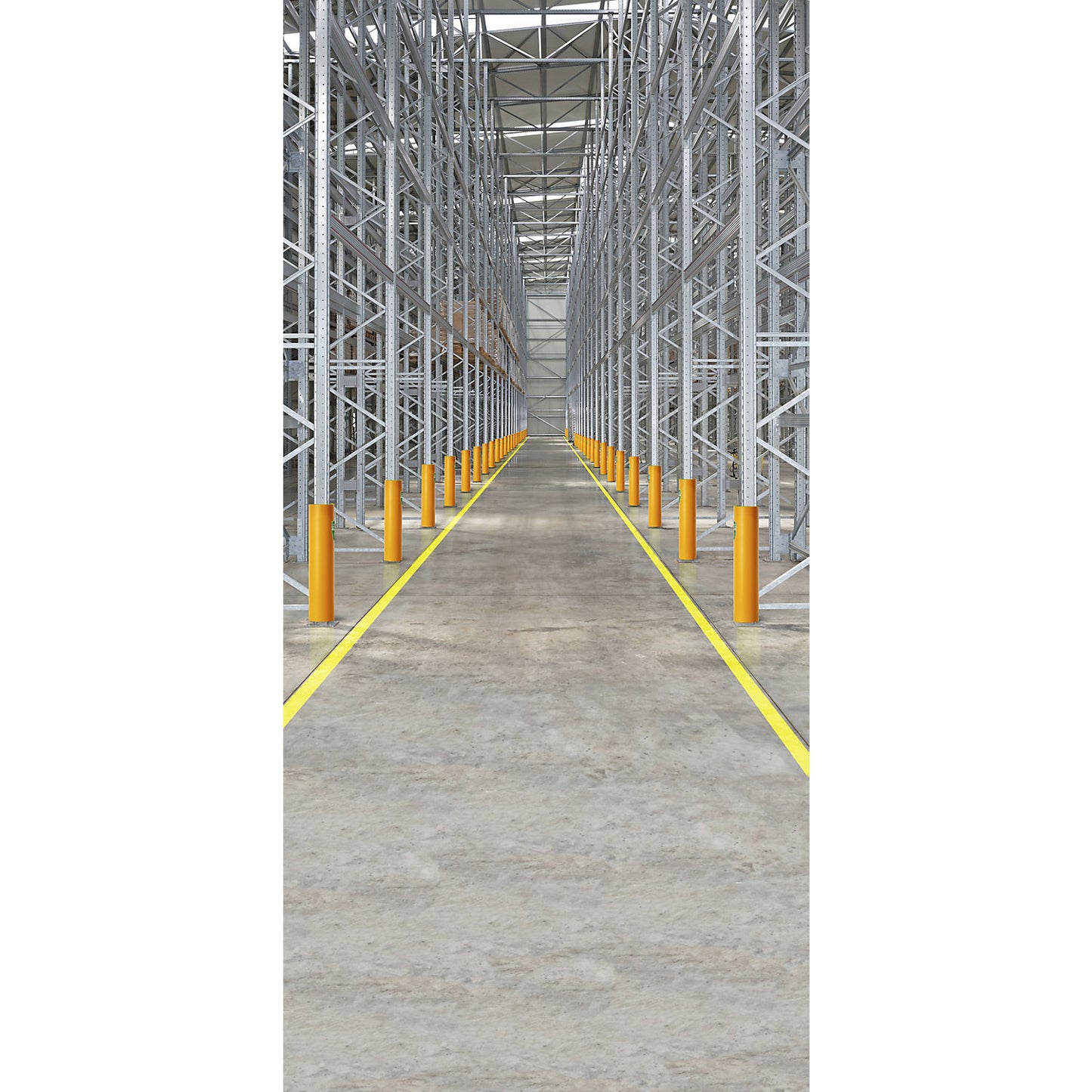 Impact protection for pallet racking, made of recycled plastic, upright frame width 111 - 120 mm.