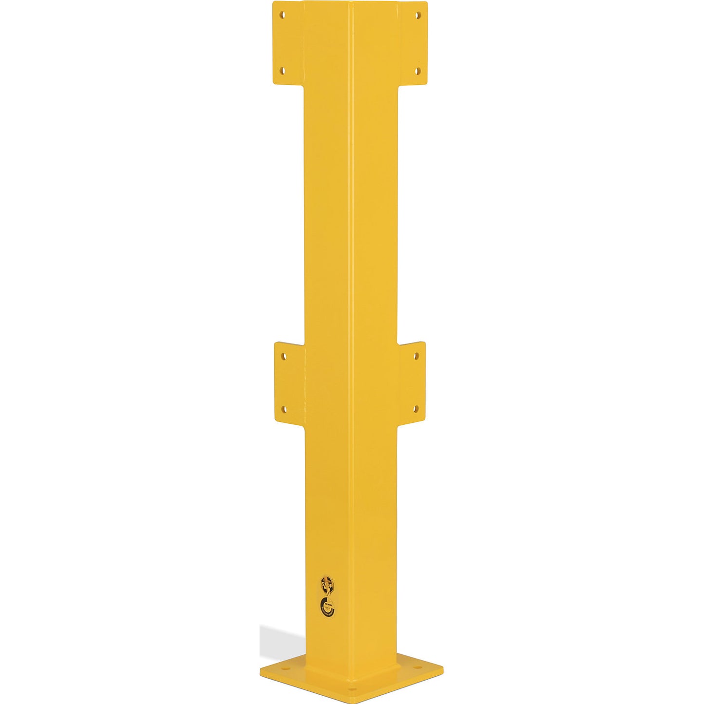 Posts for safety railing, for outdoor use, 500 mm high for 1 bar, end post.