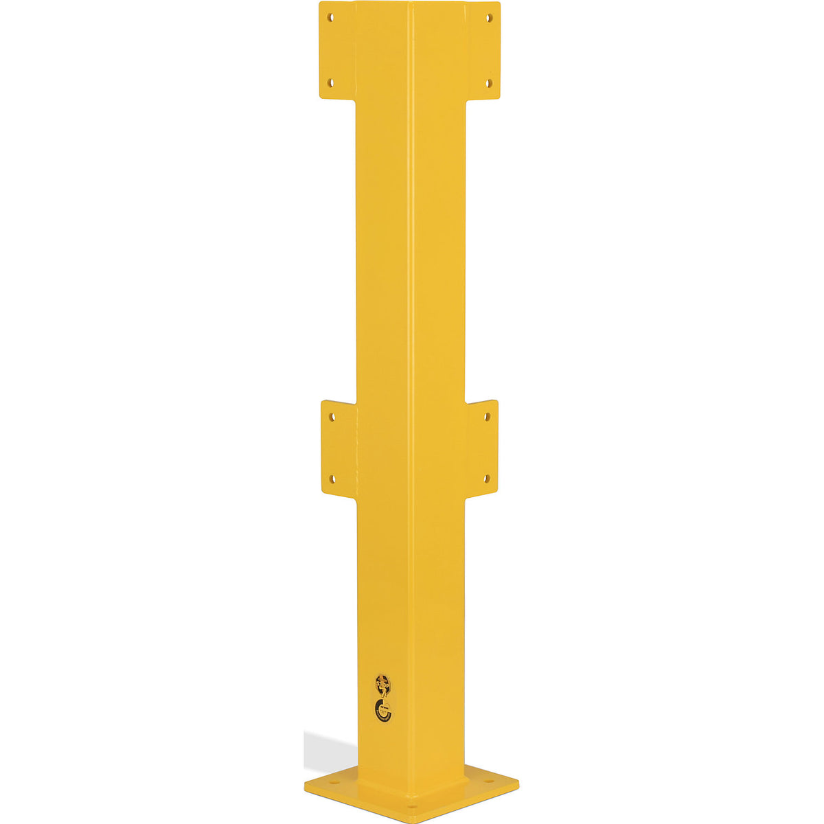 Posts for safety railing, for outdoor use, 500 mm high for 1 bar, end post.