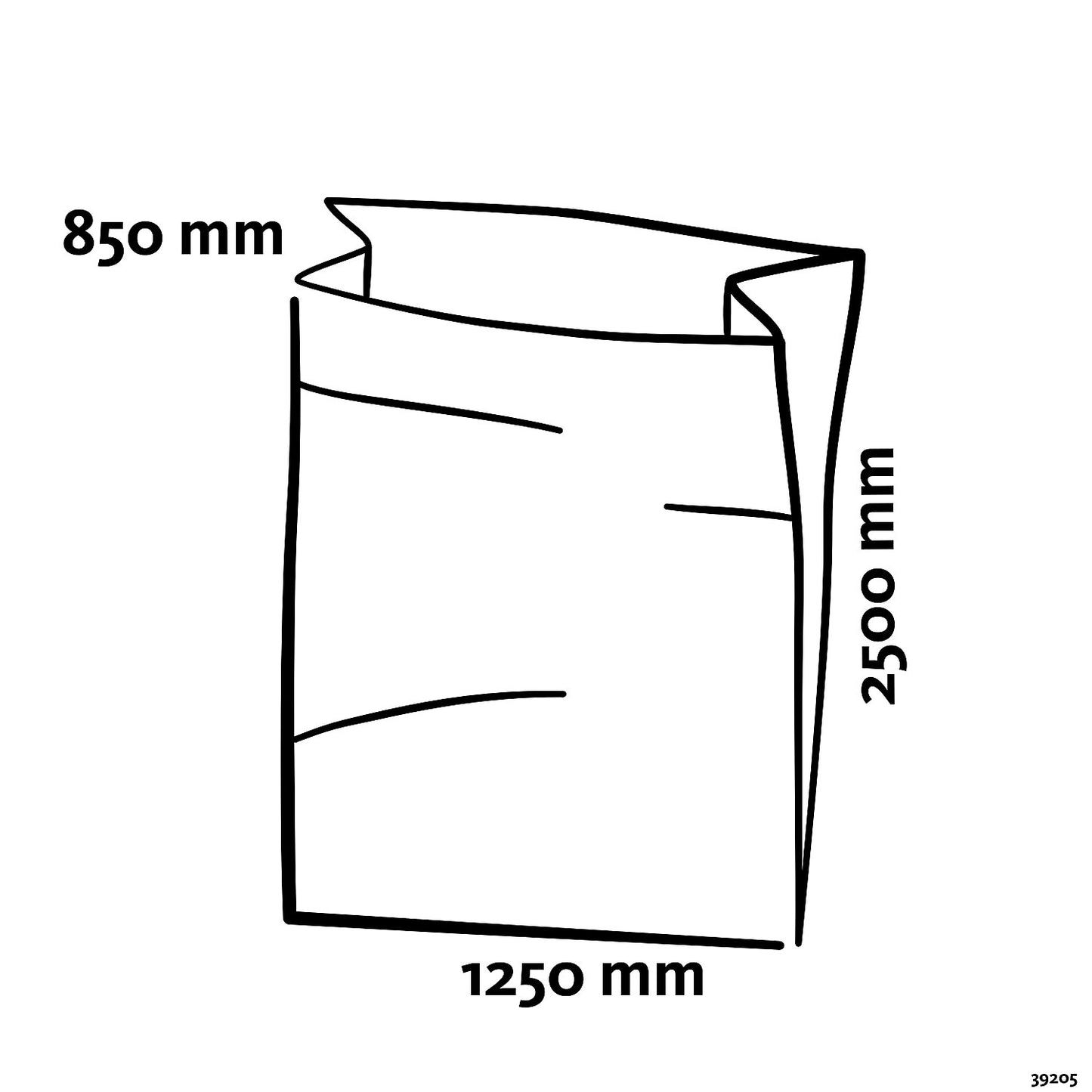 Large capacity waste sacks, LDPE, 2500 l, LxWxH 1250 x 850 x 2500 mm, transparent, pack of 40.