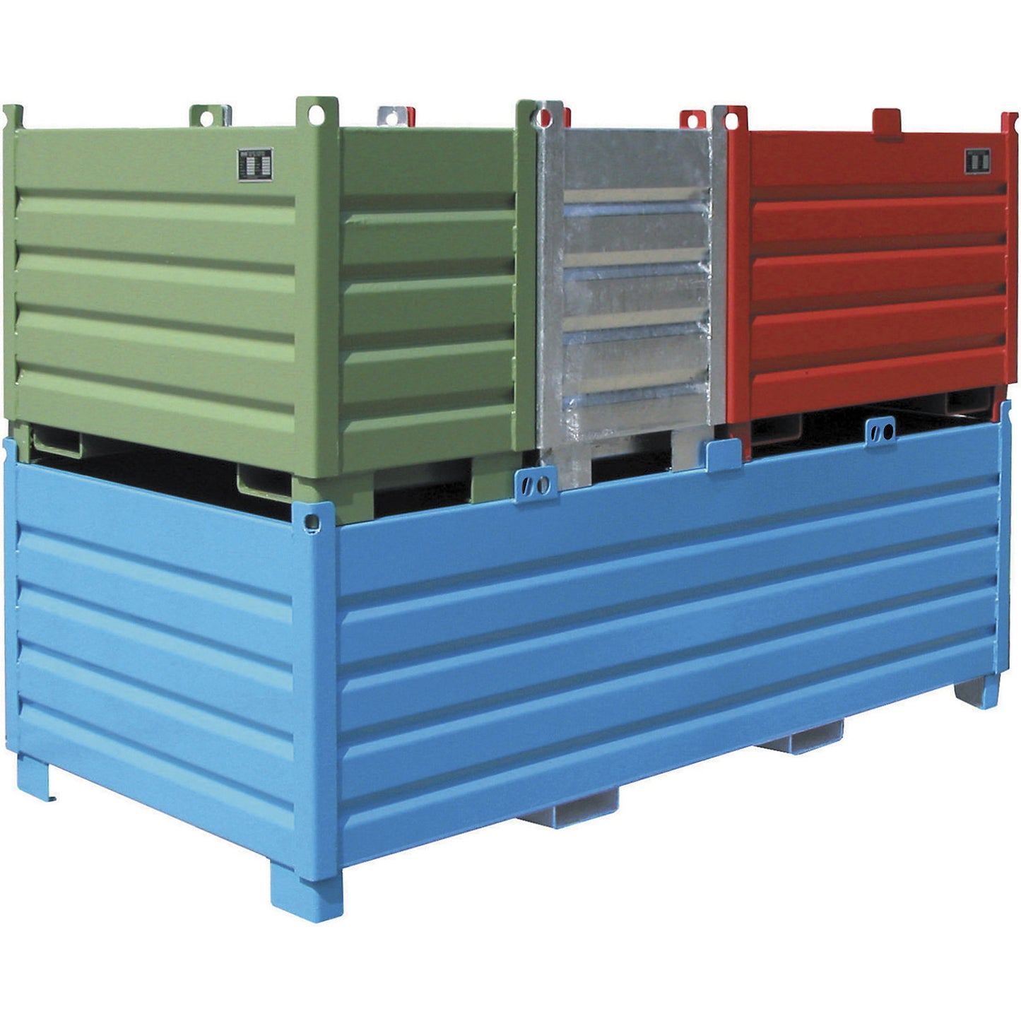 Waste container, capacity 1.0 m³, hot dip galvanised.