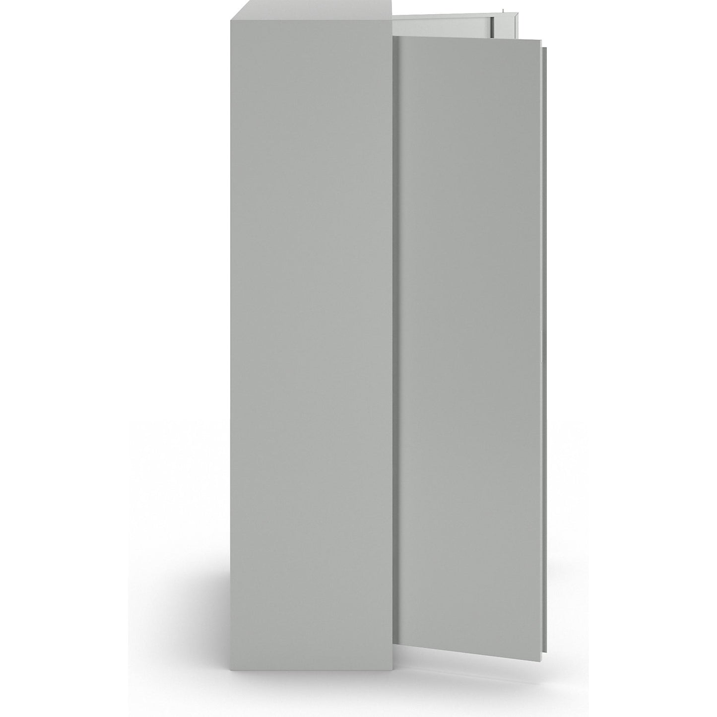 Double door cupboard, 4 shelves, width 1000 mm, light grey.