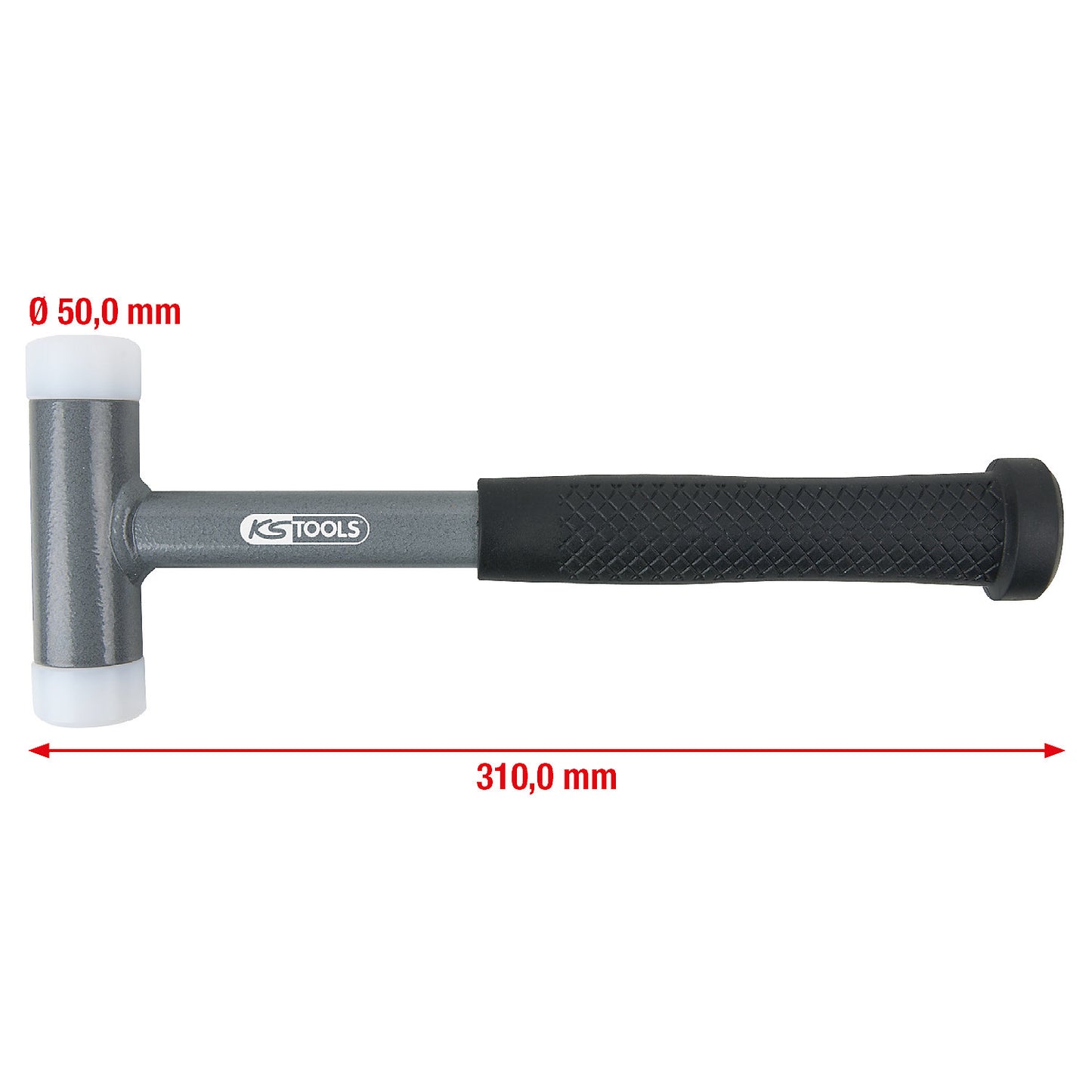Recoil free soft faced hammer, tubular steel, 1110 g.