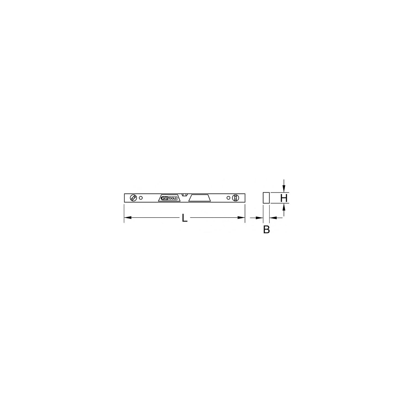 Aluminium profile spirit level, magnetic, 600 mm.