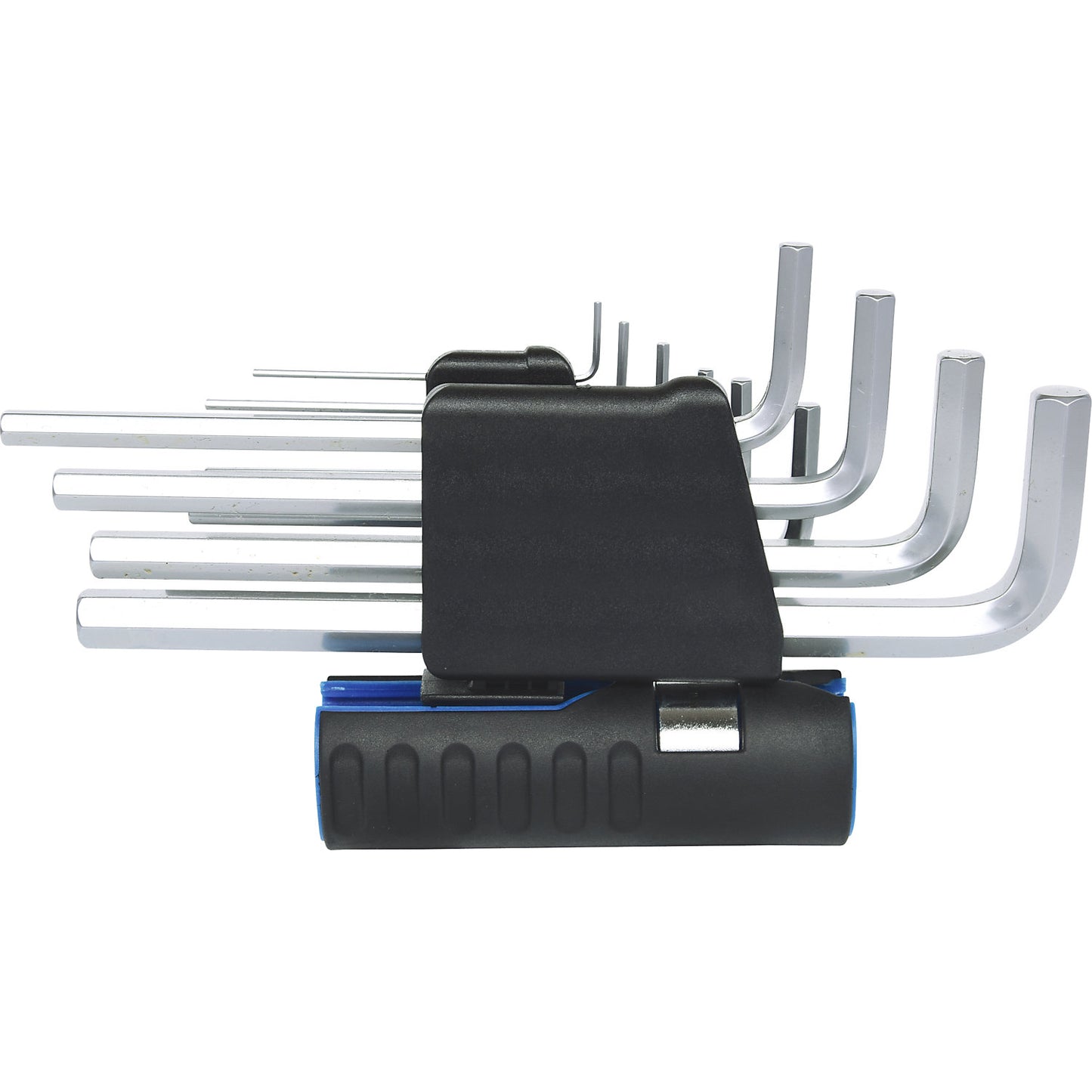 3-in-1 angle key wrench set, long, hexagon socket, metric, 10 parts.