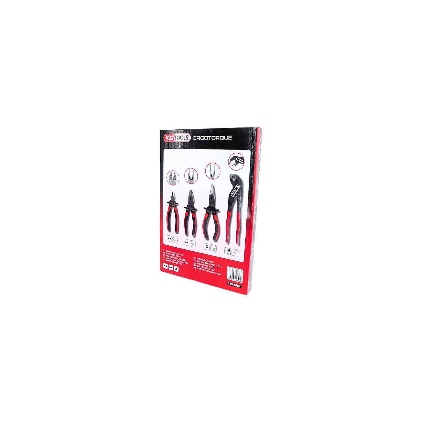 ERGOTORQUE pliers set, 2-component handle, 4 parts.