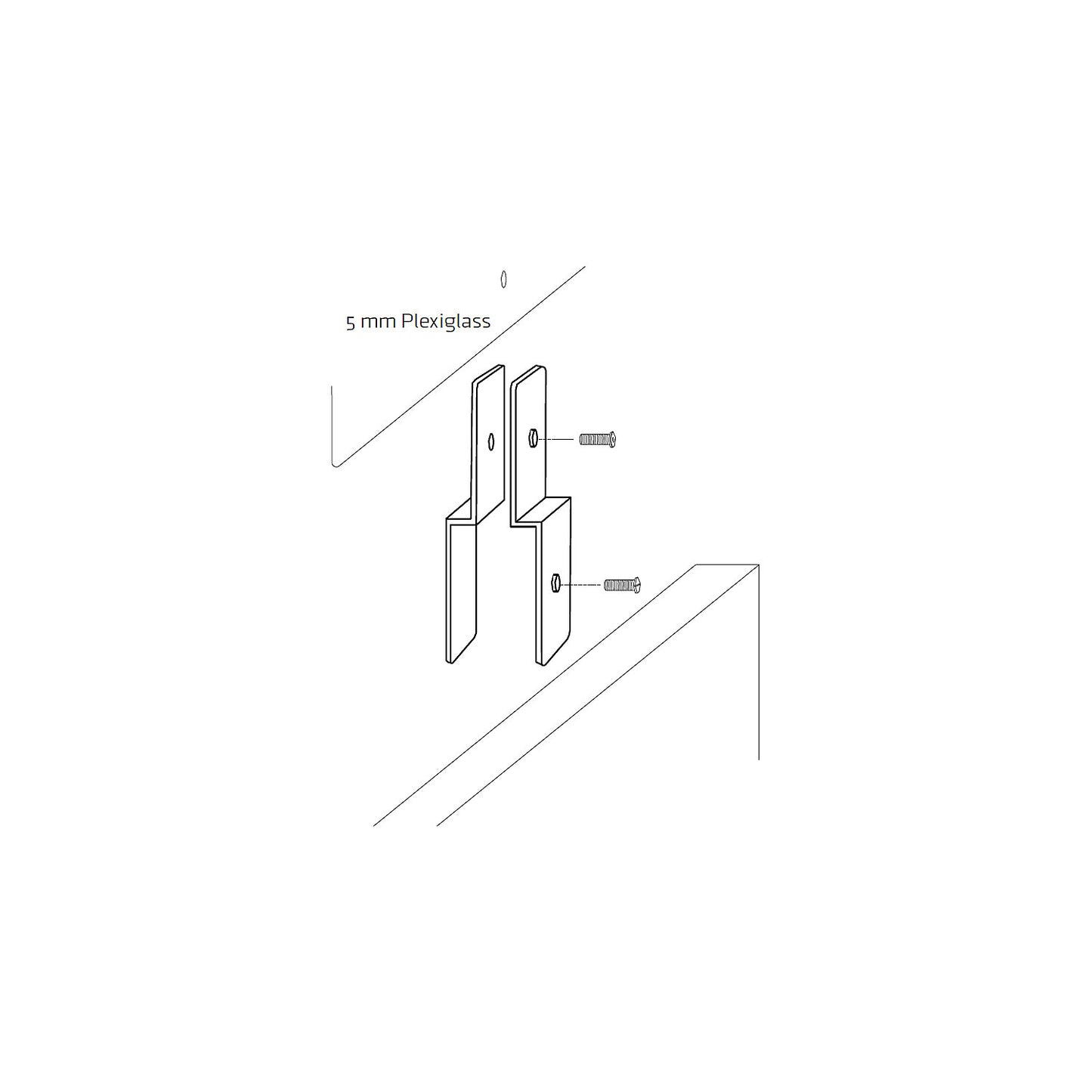 Hygiene protection panel for desk partitions, HxWxD 300 x 1600 x 5 mm, transparent.