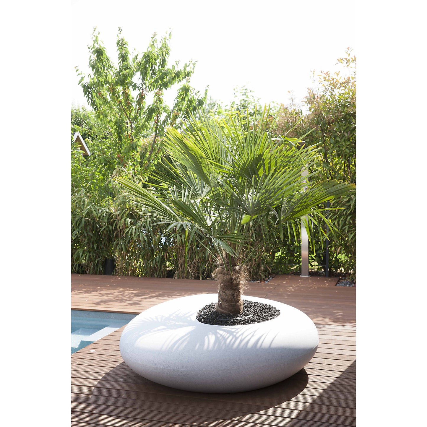 Plant container, STORUS I, HxWxD 500 x 1920 x 1670 mm, light granite.