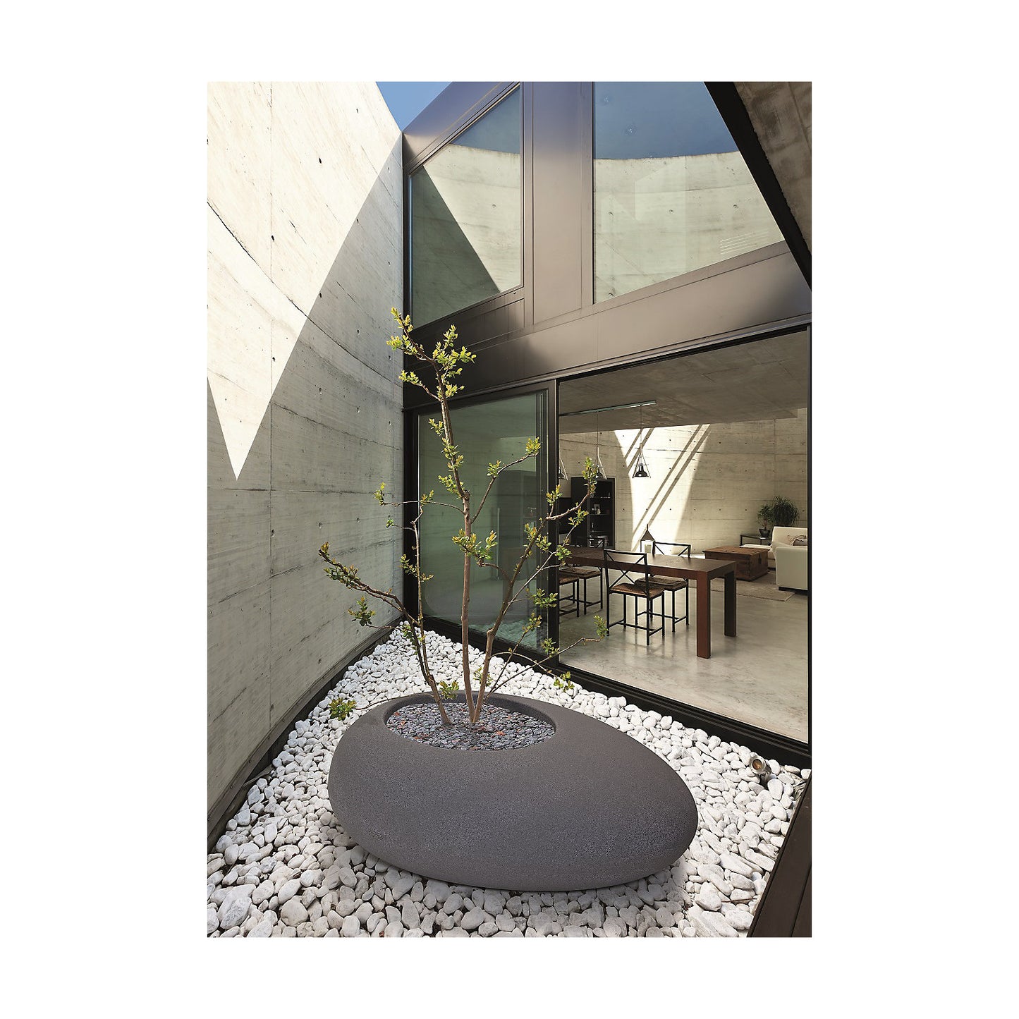 Plant container, STORUS II, HxWxD 500 x 1140 x 1120 mm, charcoal granite.