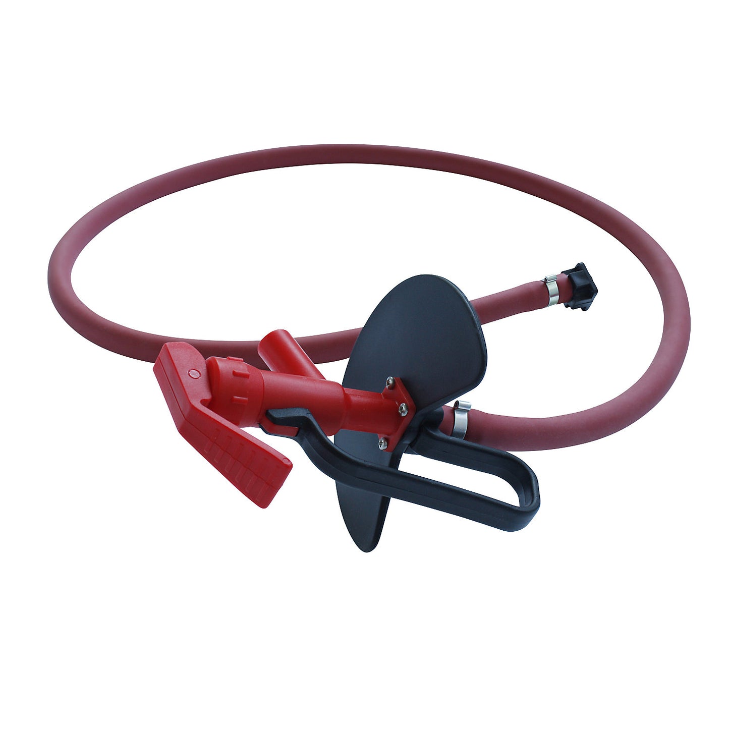 Hand pump discharge hose with tap, for lyes, red, length 1.5 m.