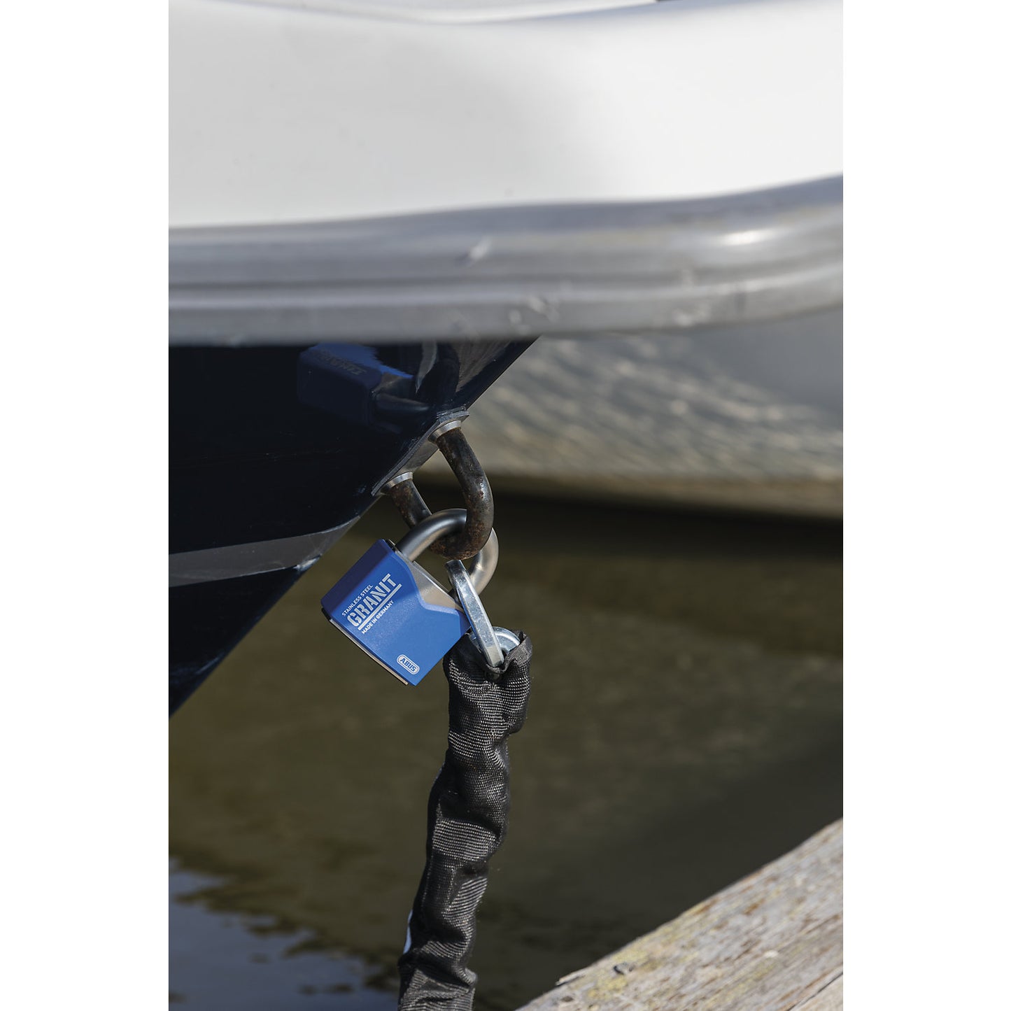 GRANIT™ padlock, stainless steel, 37ST/55 B/DFNLI, pack of 2, blue.