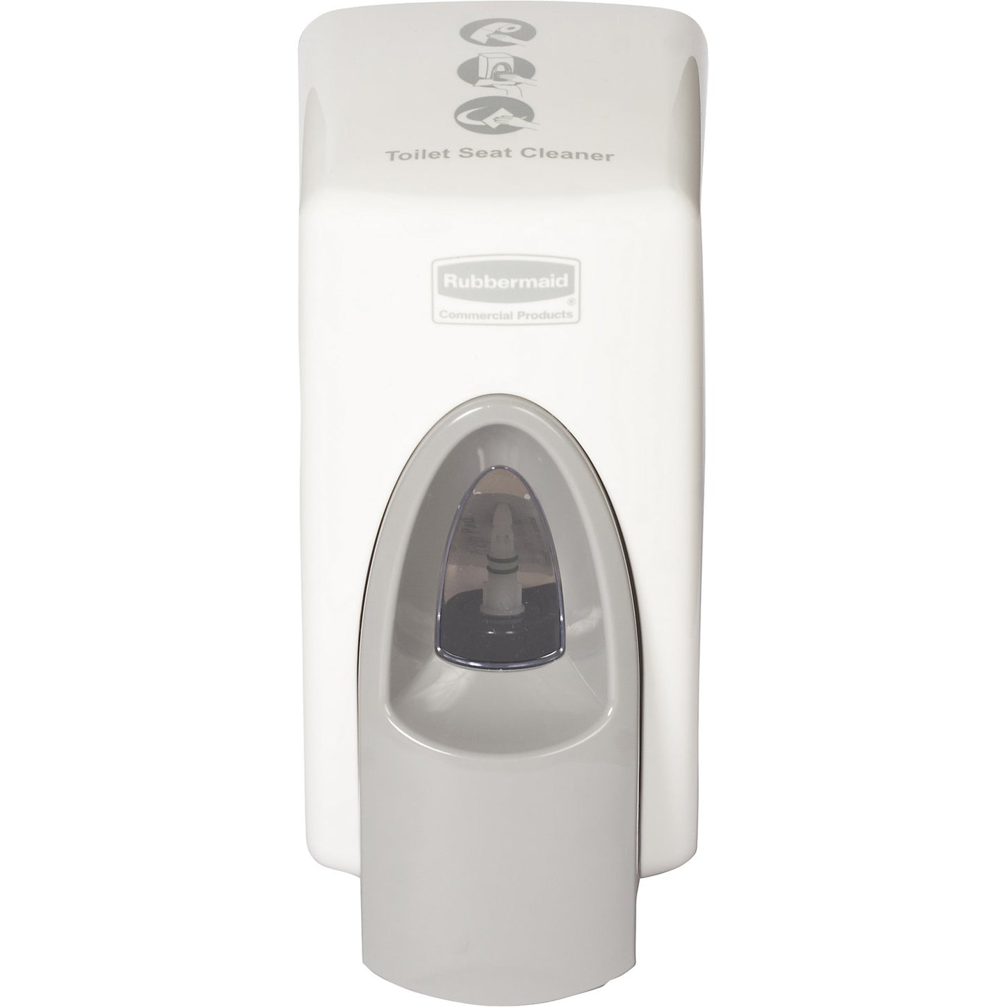 Dispenser for toilet seat cleaner, filling quantity 0.4 l, plastic, white.