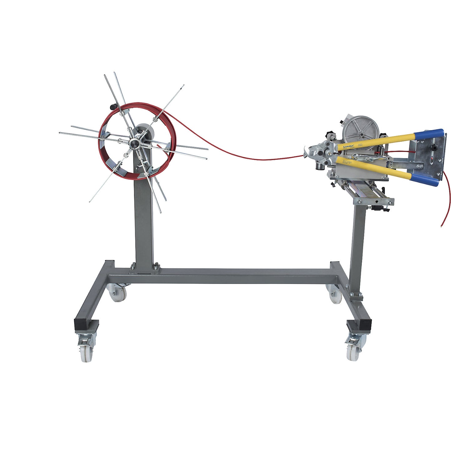 MESSROLL ring and coil rewinder, complete unit with infeed roller cage, for cable Ø 1 - 40 mm.