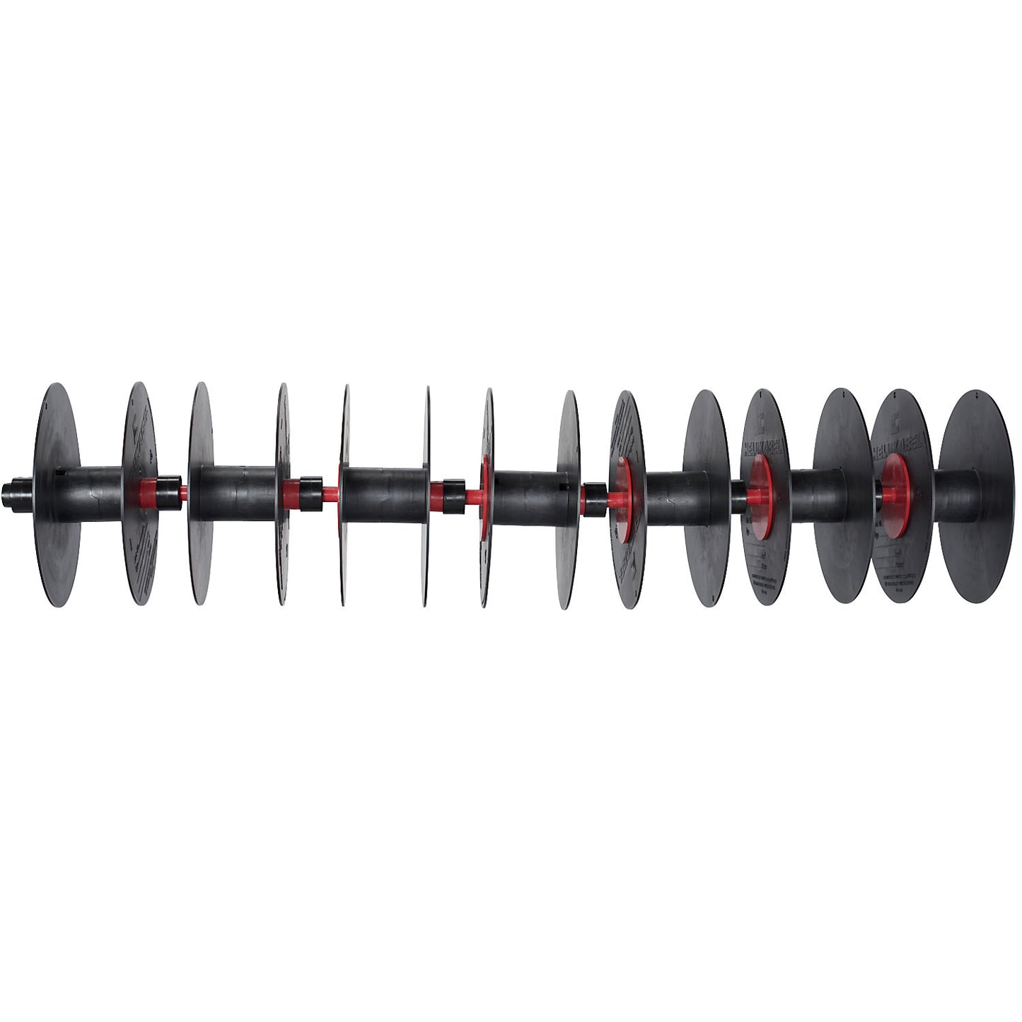 Unwinding/storage system, with 7 cable spools, min. outside ring Ø 310 mm.