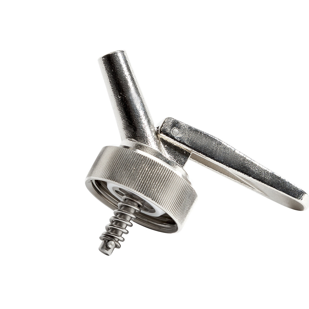 Fine dosage tap, stainless steel, 1 1/4'' thread.