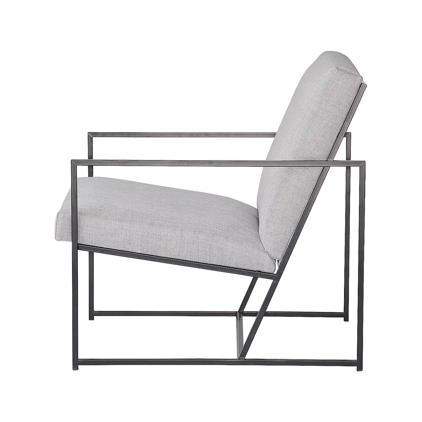 STYLE armchair, black frame, grey.
