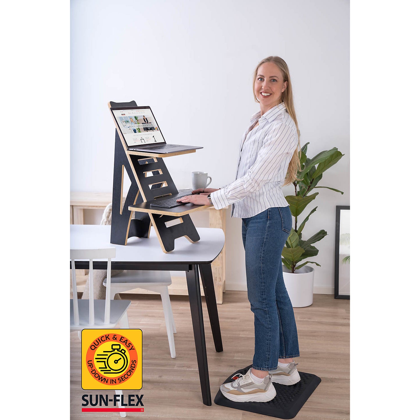 Laptop stand Sun-Flex Easydesk Rise, wood, black.