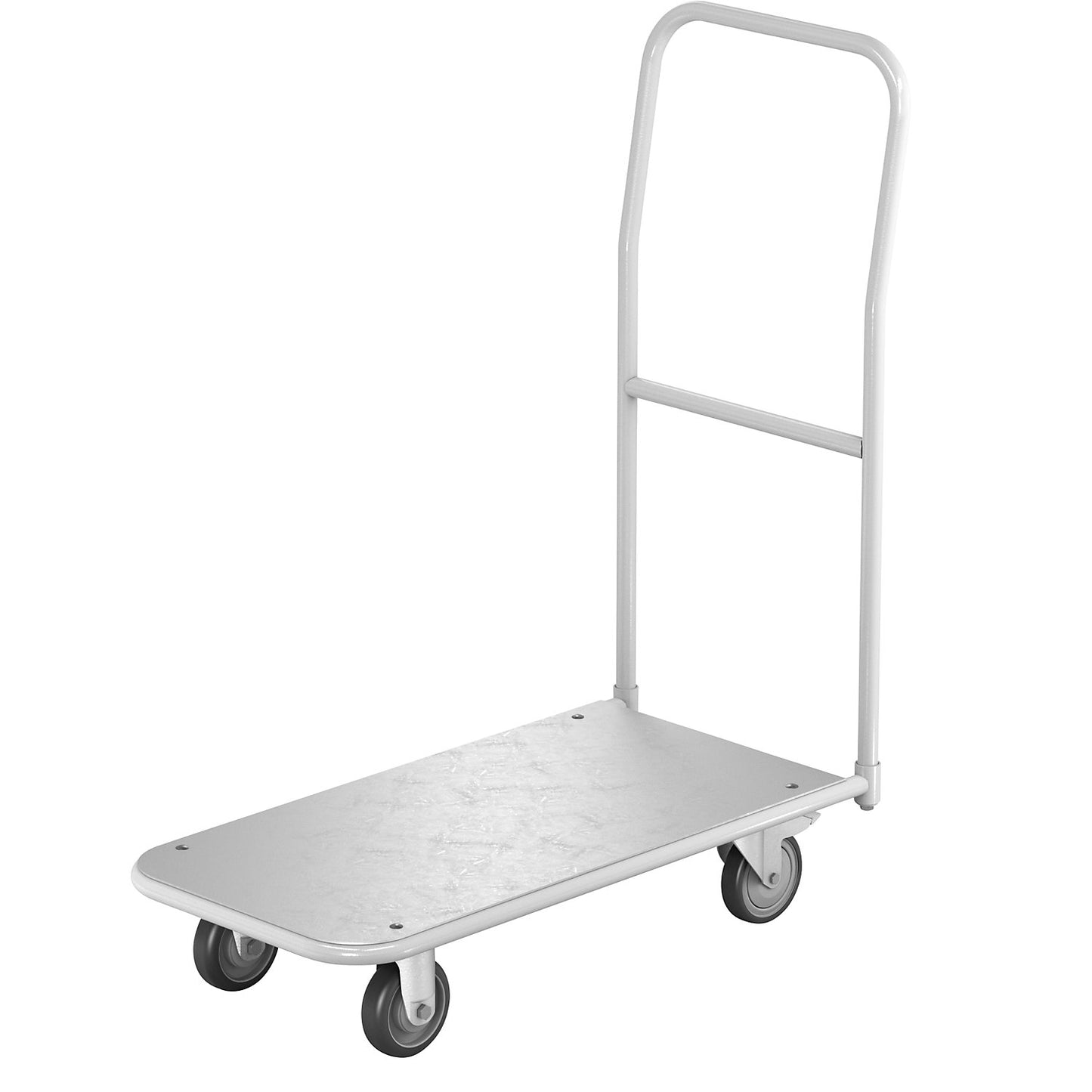 ESD platform truck, shelves LxW 850 x 430 mm, screw-on push handle.
