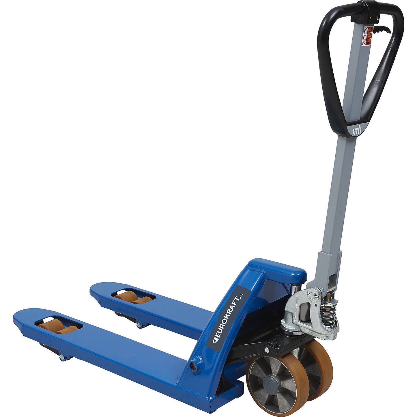Pallet truck with QuickLift, polyurethane castors, fork length 810 mm.