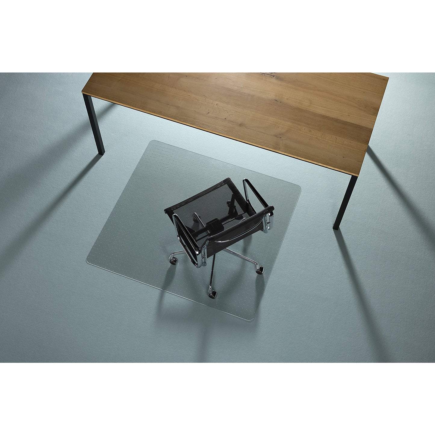 Floor protection mat ECOGRIP SOLID, with studs for carpeted floors, WxD 1300 x 1200 mm.