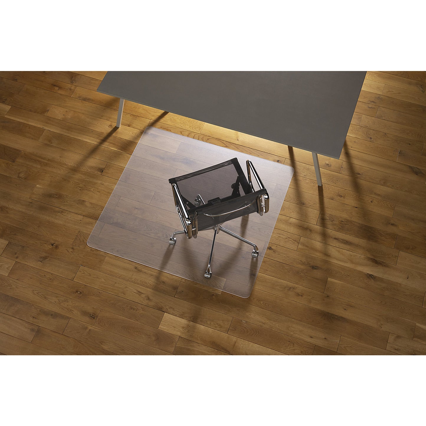 Floor protection mat ECOGRIP SOLID, for smooth and hard floors, WxD 1300 x 1200 mm.