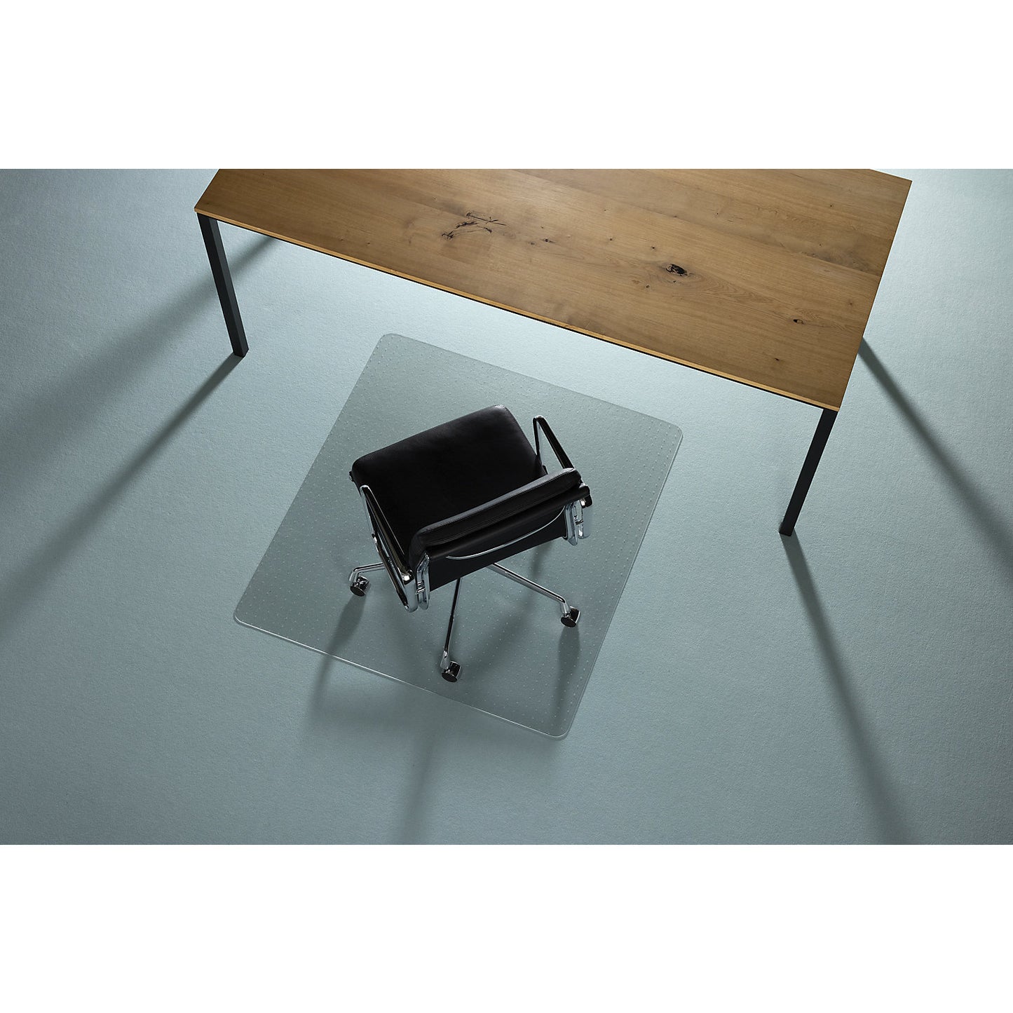 Floor protection mat ECOGRIP HEAVY, with studs for carpeted floors, WxD 1200 x 1100 mm.