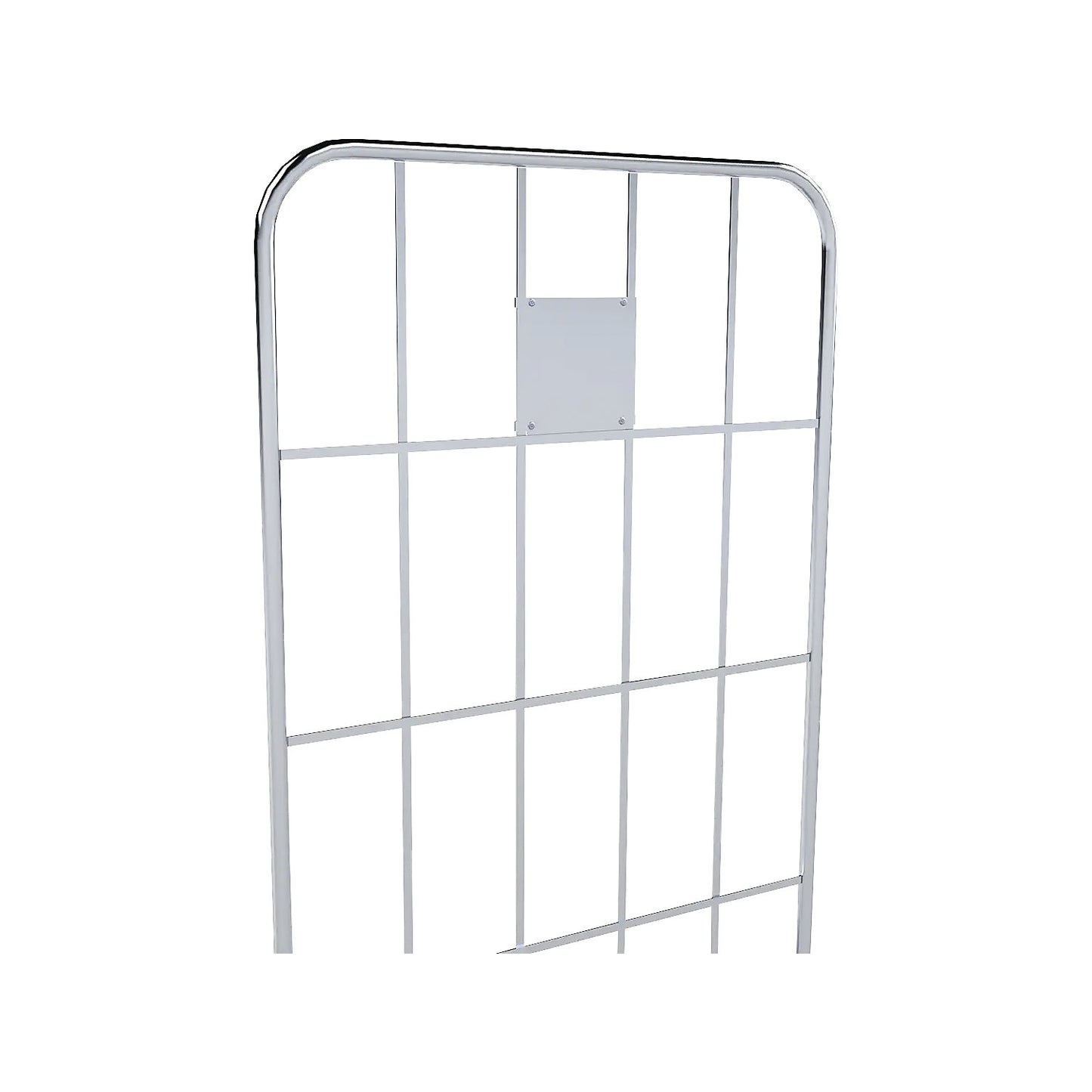 Metal panel, for roll container side mesh panels, can be fitted later.