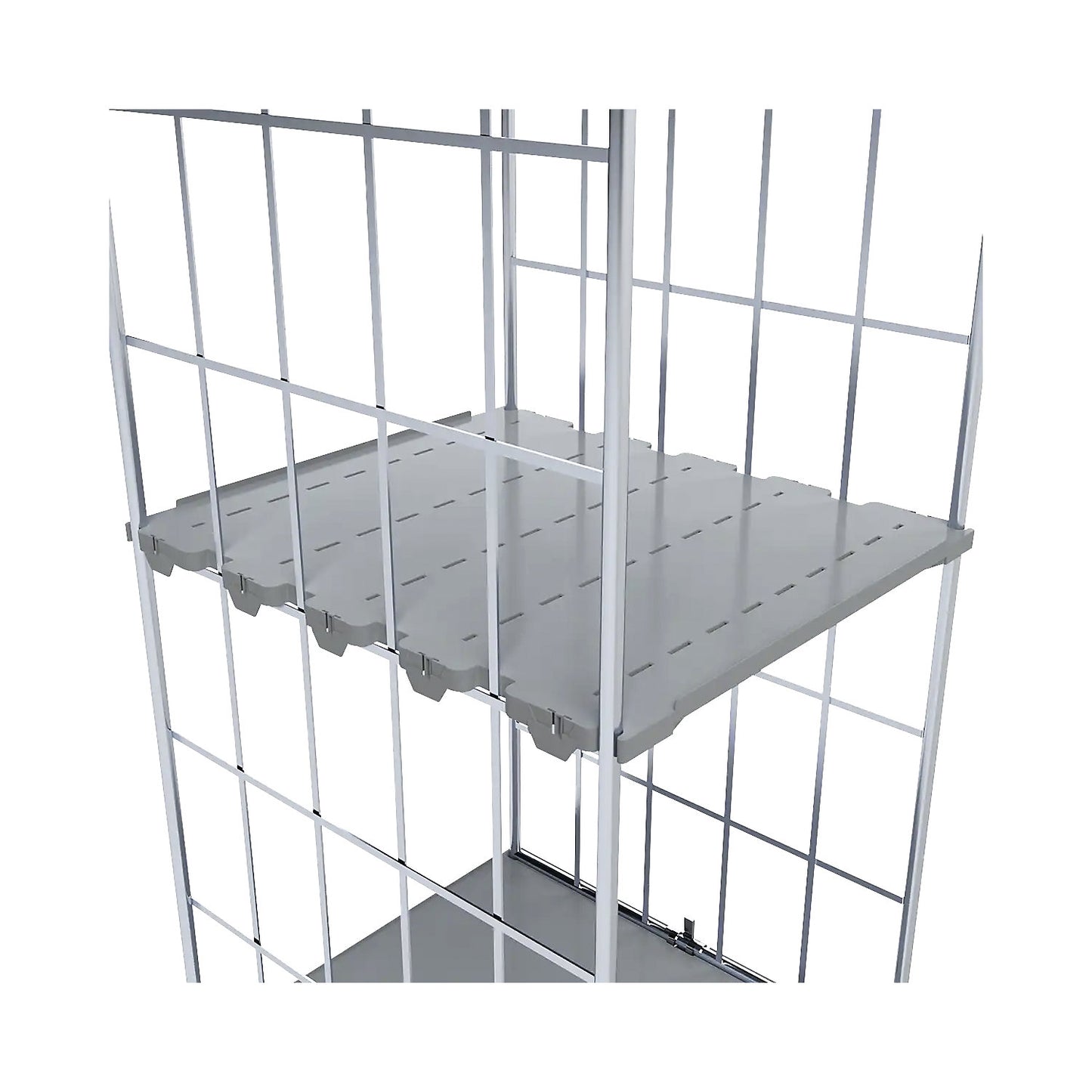 Intermediate shelf, for 2-sided roll containers, grey.