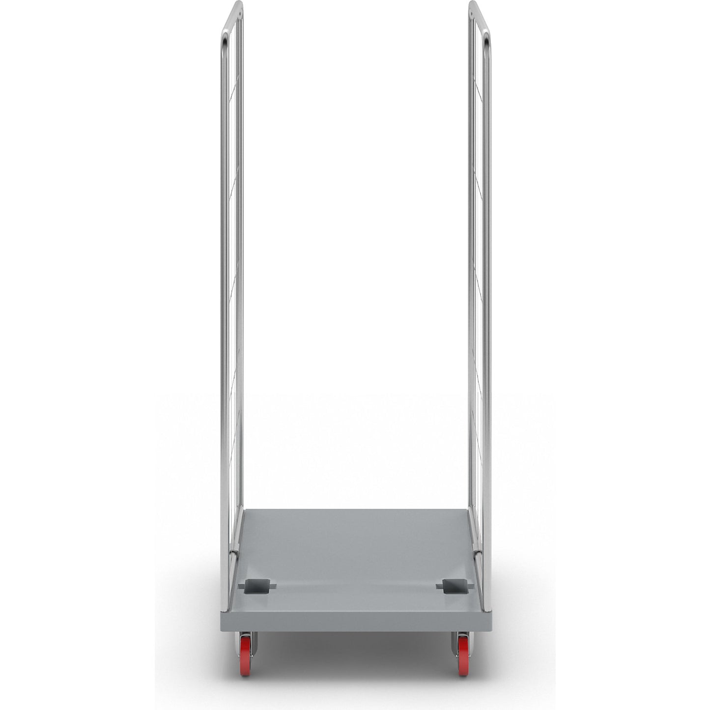 Hygienic roll container, stainless steel, with 2 mesh side panels.