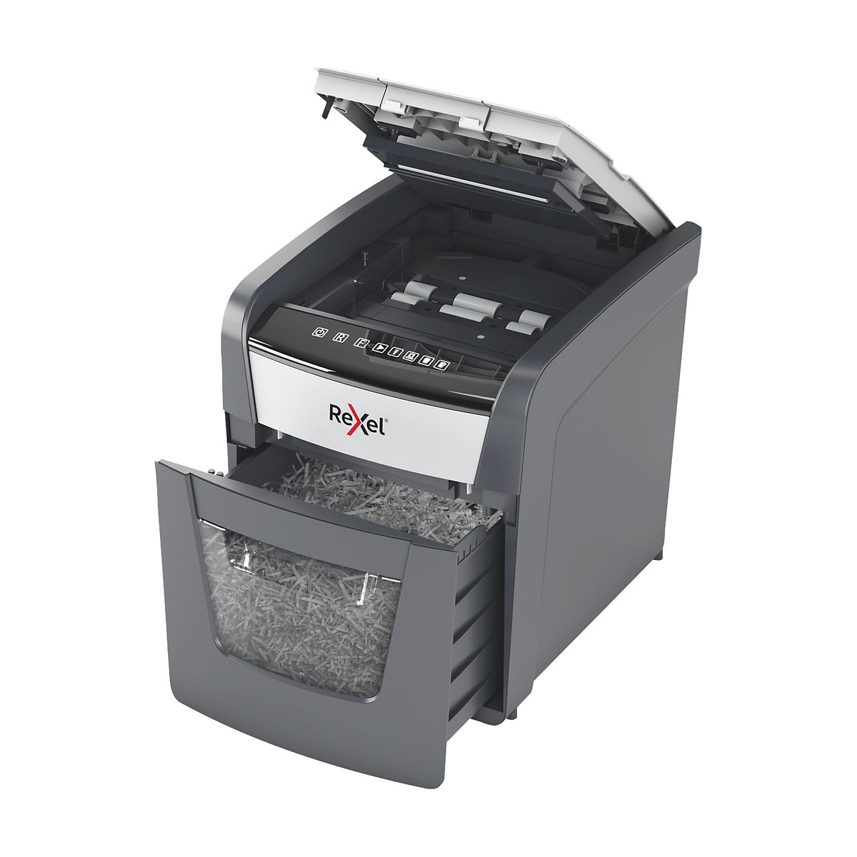 Optimum AutoFeed+ 50X document shredder, collection capacity 20 l, particles, 6 sheets.