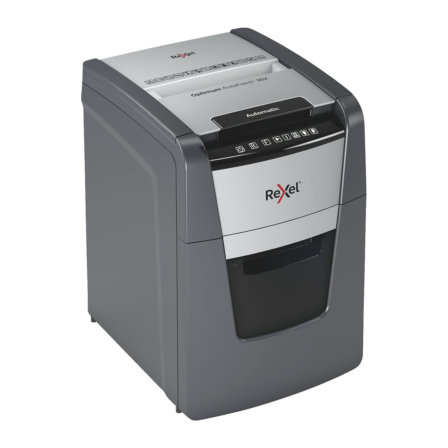 Optimum AutoFeed+ 90X document shredder, collection capacity 34 l, particles, 8 sheets.