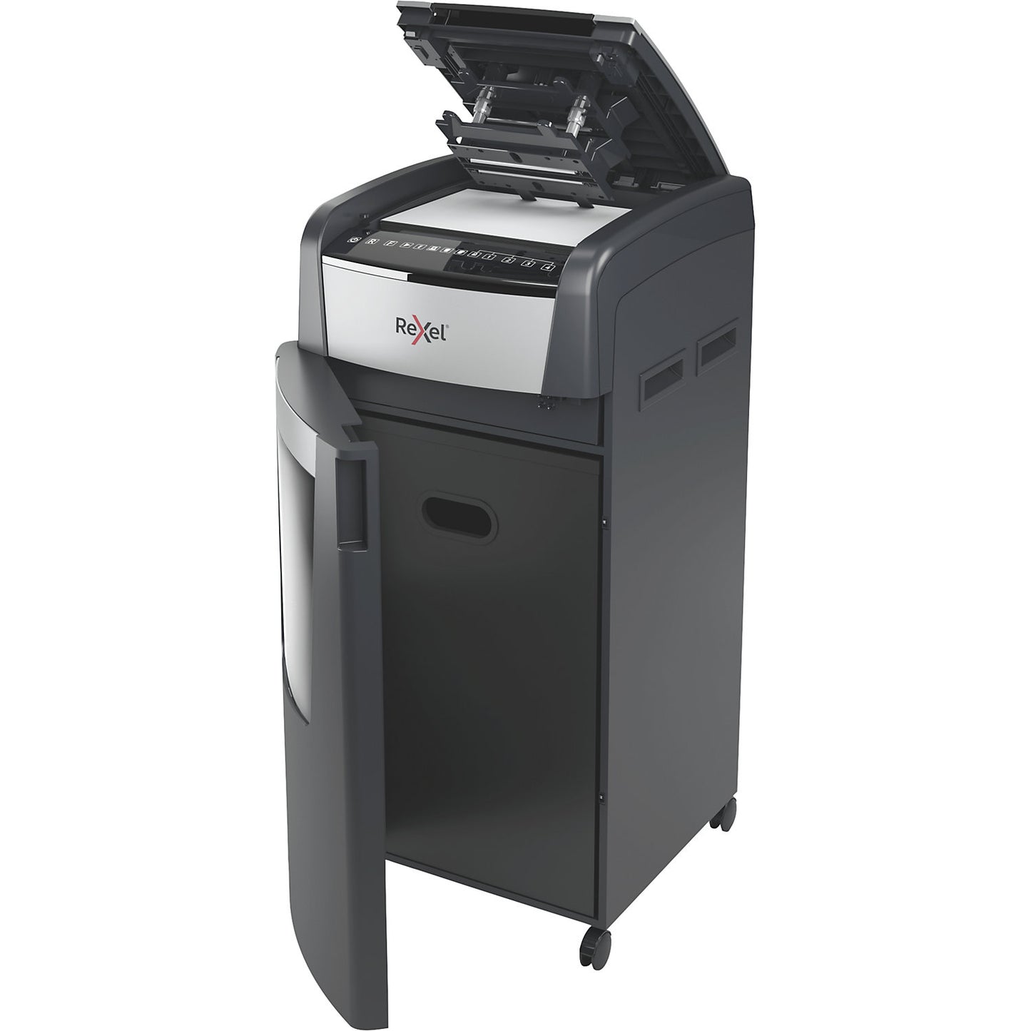 Optimum AutoFeed+ 750X document shredder, collection capacity 140 l, particles, 20 sheets.