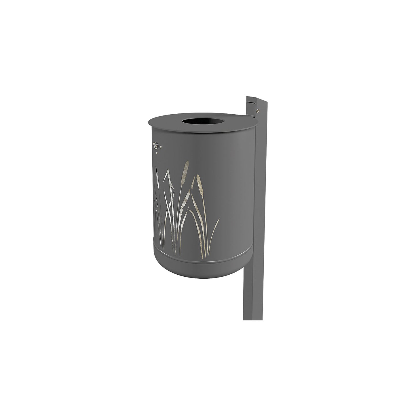 Outdoor waste collector 50 l, for concreting in, charcoal-iron glimmer.