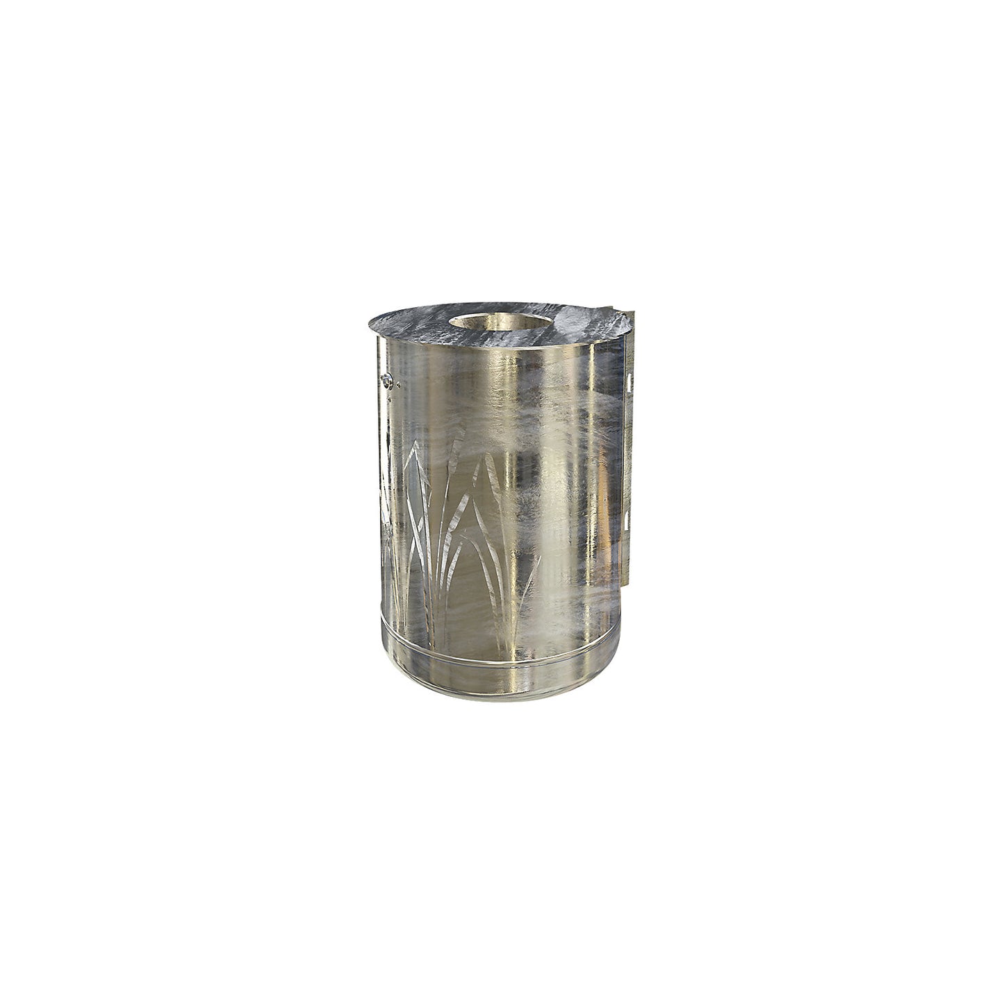 Outdoor waste collector 50 l, for mounting to a wall or a post, hot dip galvanised.