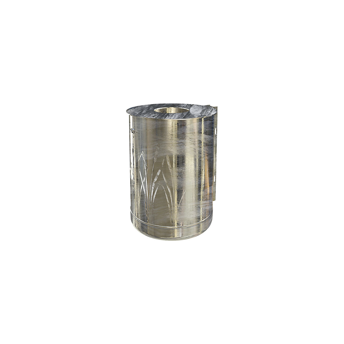 Outdoor waste collector 50 l, for mounting to a wall or a post, hot dip galvanised.