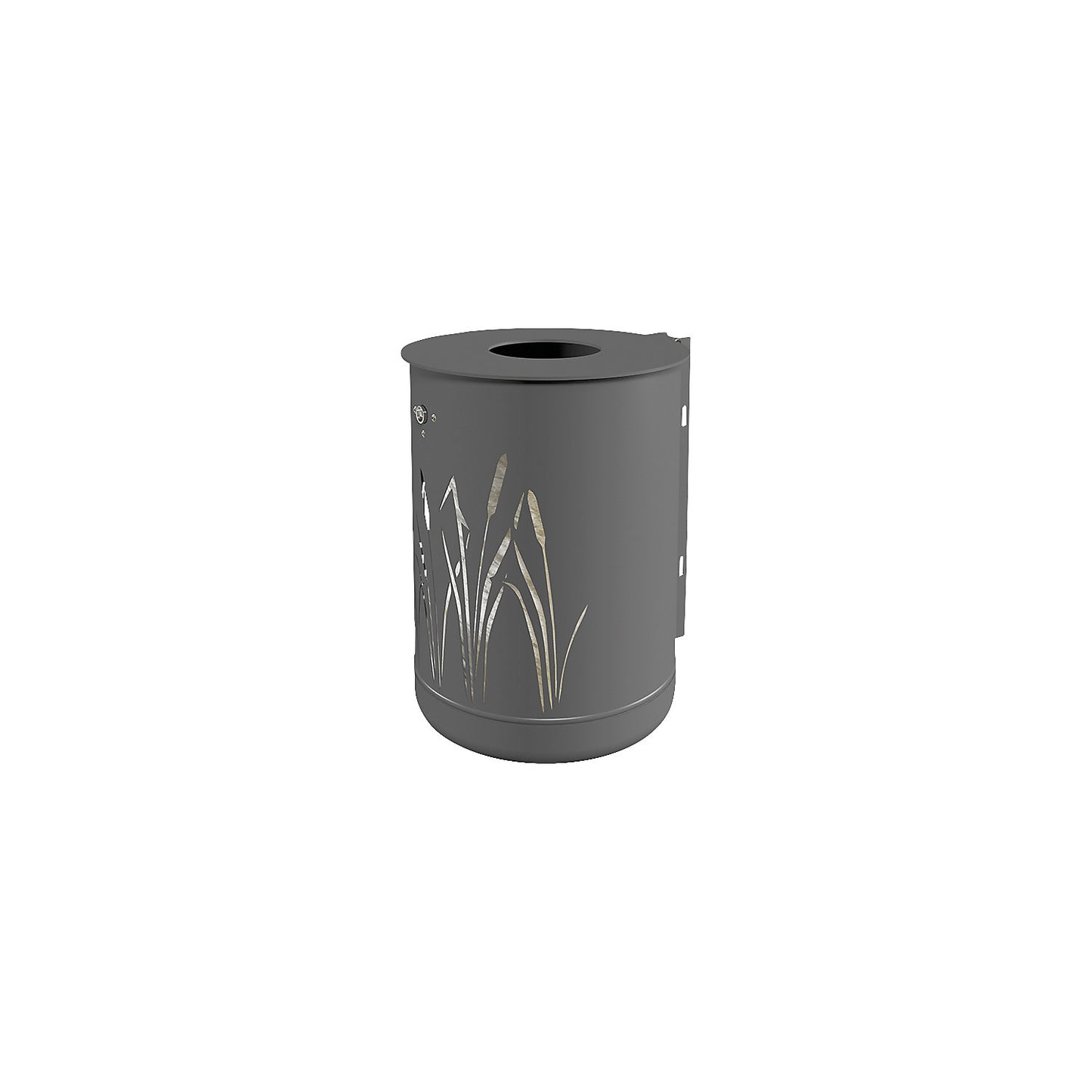 Outdoor waste collector 50 l, for mounting to a wall or a post, charcoal-iron glimmer.
